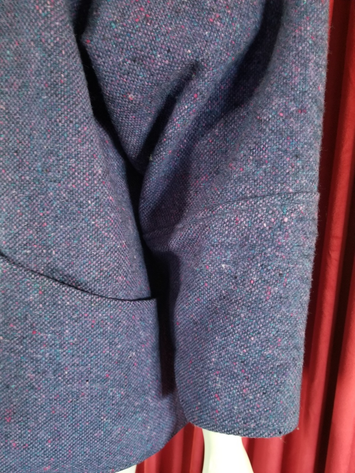 1960’s HOURIHAN Donegal Tweed Pure Wool Womens Vintage Coat Purple Ireland 14