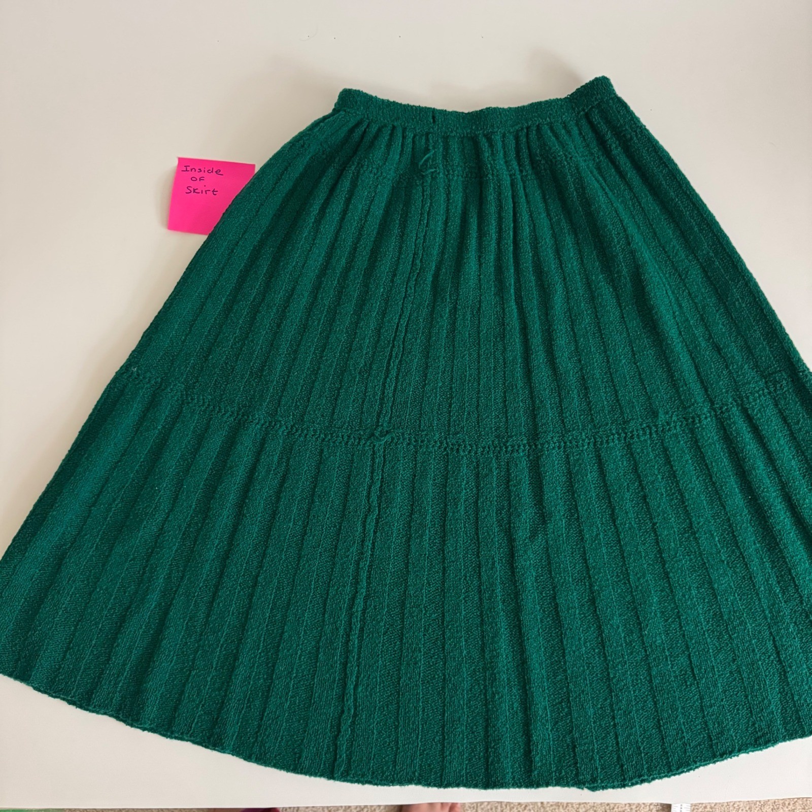Vtg Lass O Scotland 100% Wool 2 Piece Skirt Set Emerald Green Rhinestone Small