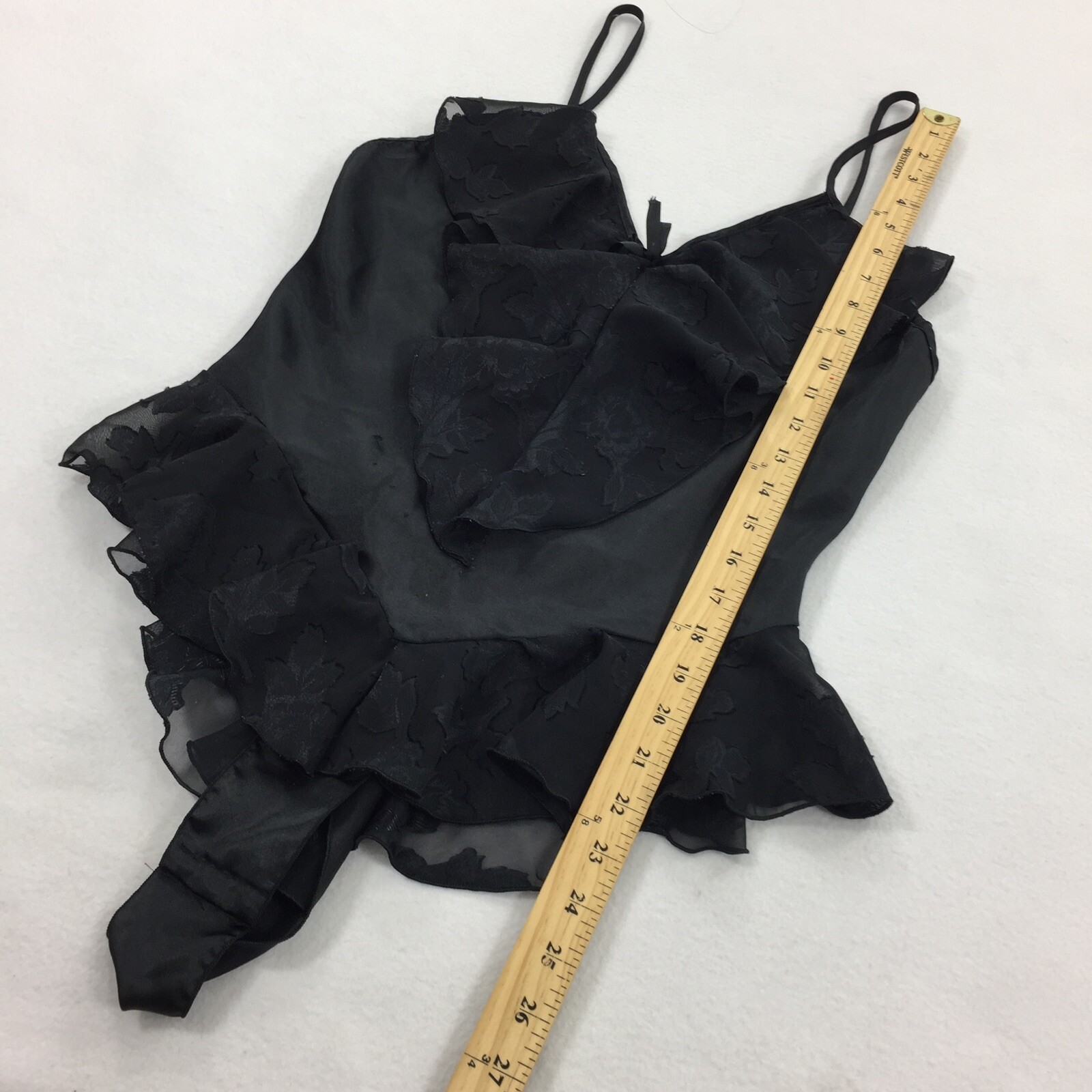 Vintage 1980s Feather Bed Intimate Lingerie Teddy Bodysuit M Black One Piece