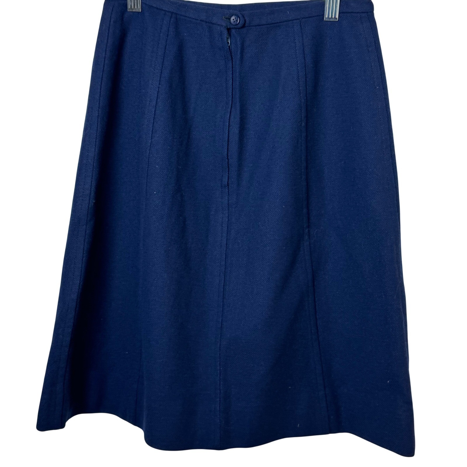 Century of Boston A-Line Skirt Women S Blue Wool Vintage Paneled Mid Length