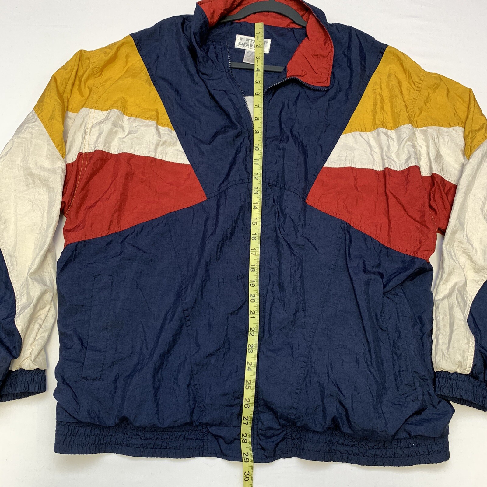 Vtg Lavon Jacket XL Nylon Windbreaker Red Blue White Yellow 80s 90s Fresh Prince