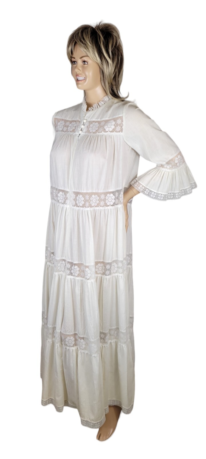 Vtg 70’s David Brown California Brownstone Studio Prairie Boho Cottagecore Dress