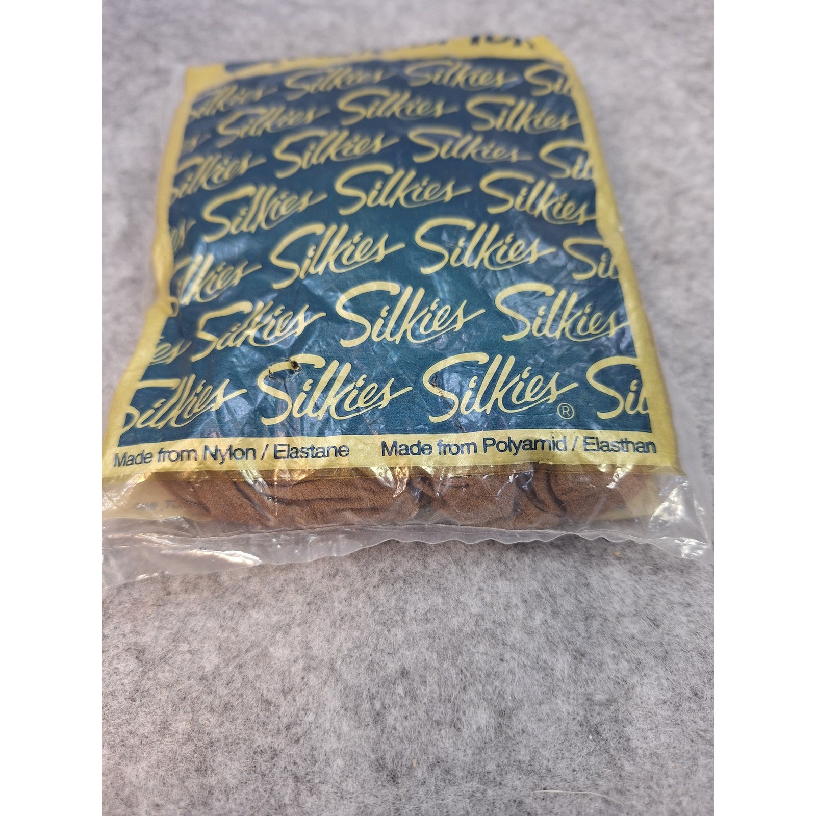 Silkies Control Top Hose Support Legs Honey Beige Large Vintage Hosiery USA Made