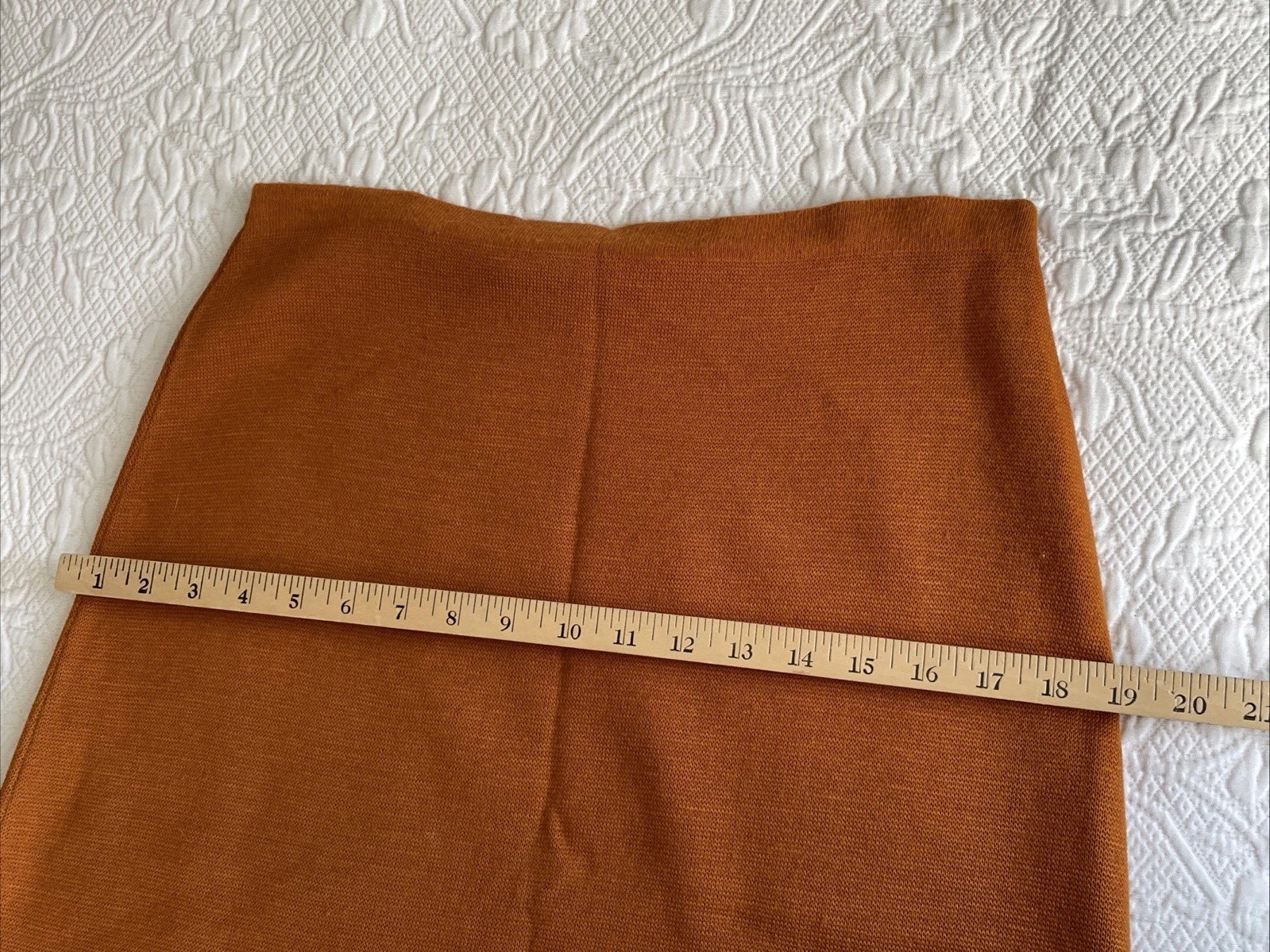 Vintage 1940s-50s Knit Cheerleader Set Burnt Orange & Black Sweater & Skirt