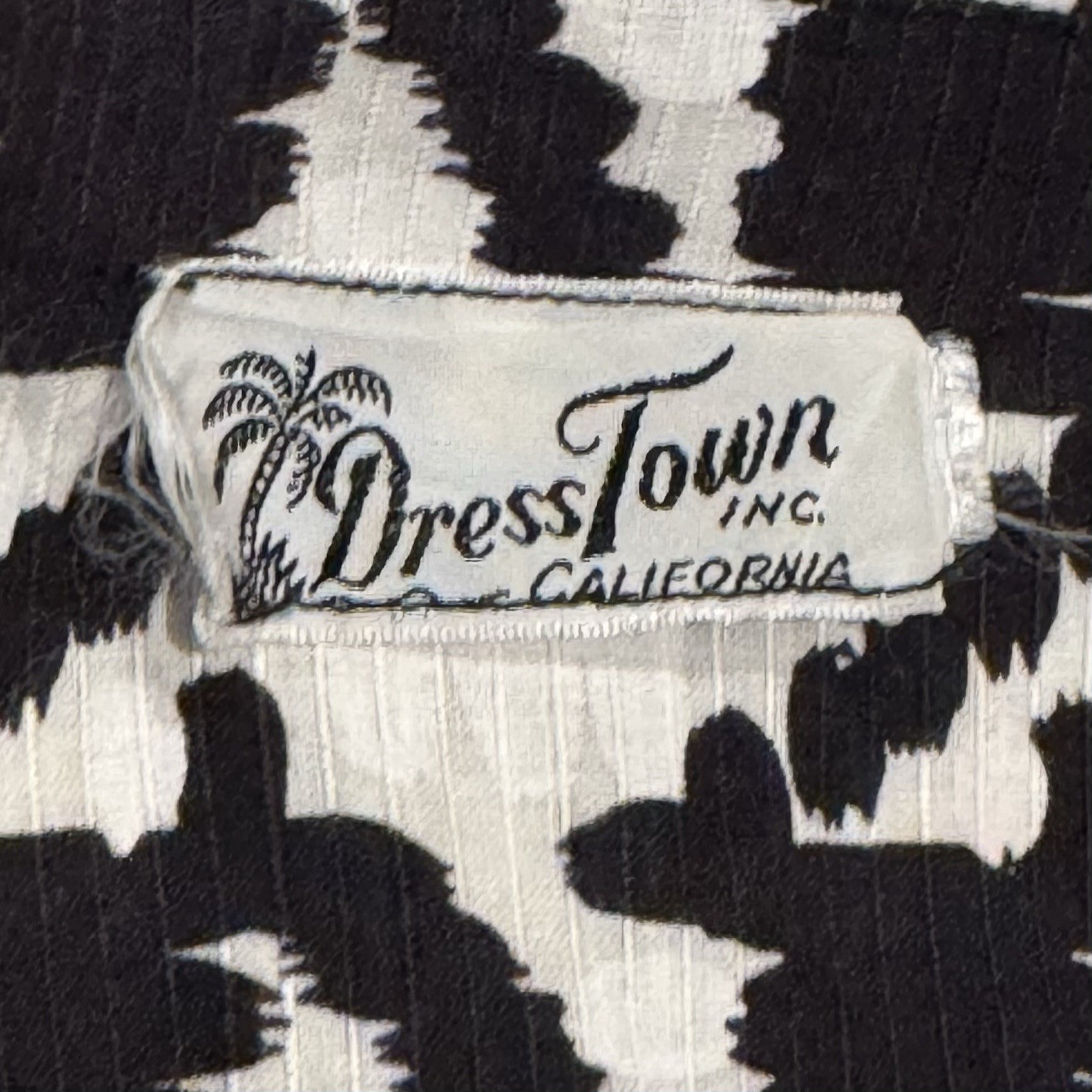 Vintage 50s Houndstooth Check Strapless New Look Fit & Flare Party Dress Town M