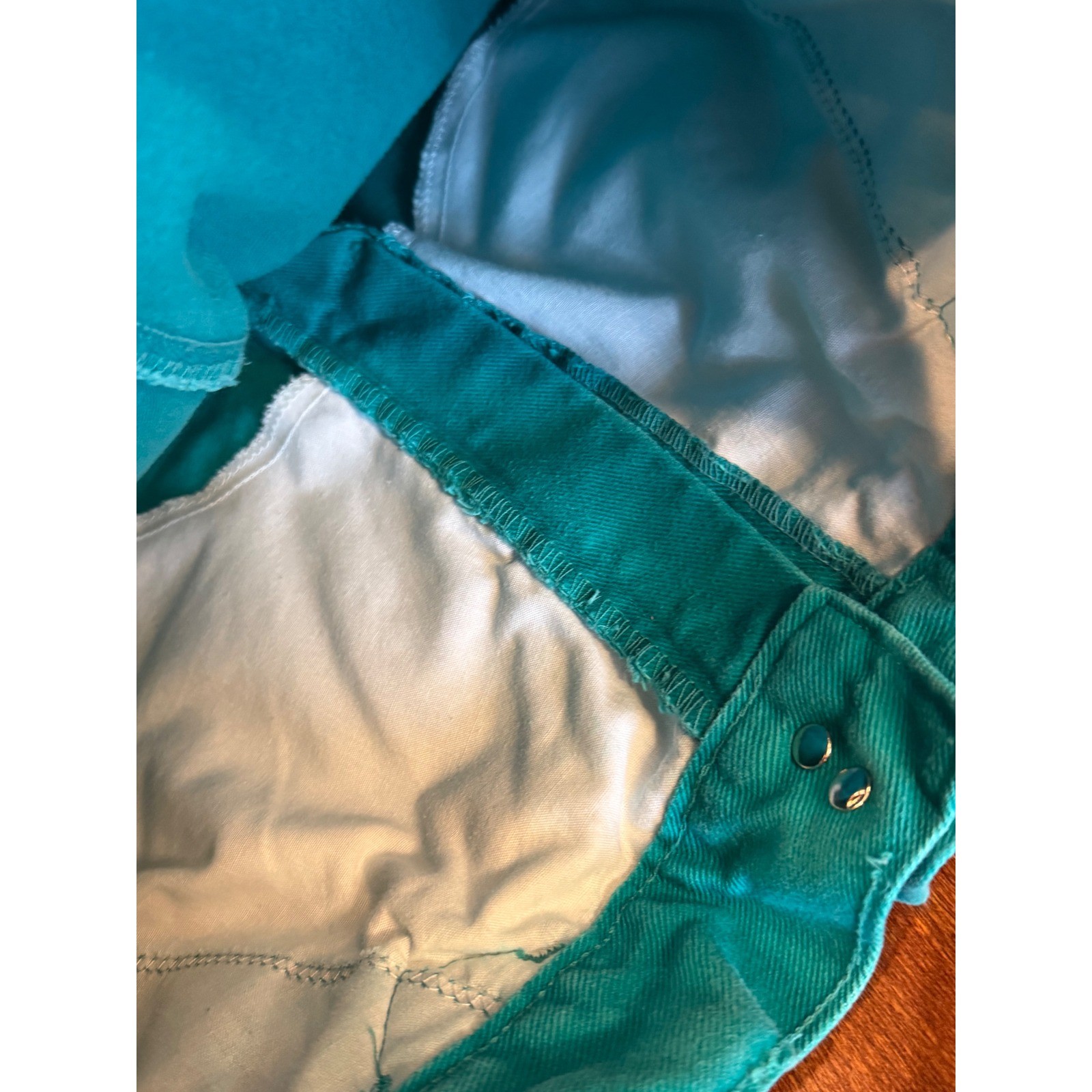Vintage Rocky Mountain Teal High Waisted Western Pleated Tapered Jeans 24 Waist
