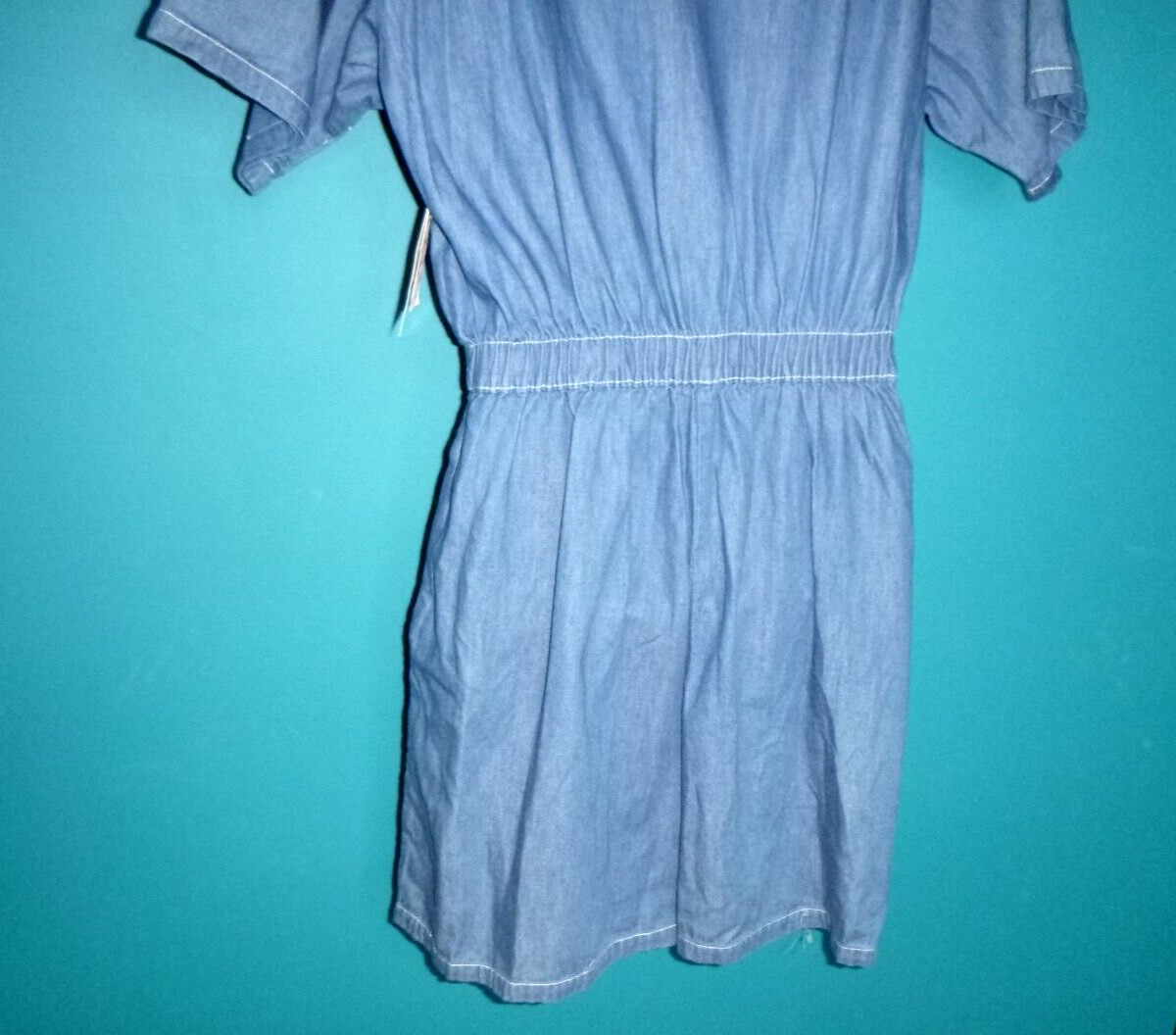 NOS Vtg 80s Northwest Blues Montgomery Wards Blue Denim SHorts Romper Sz M/L