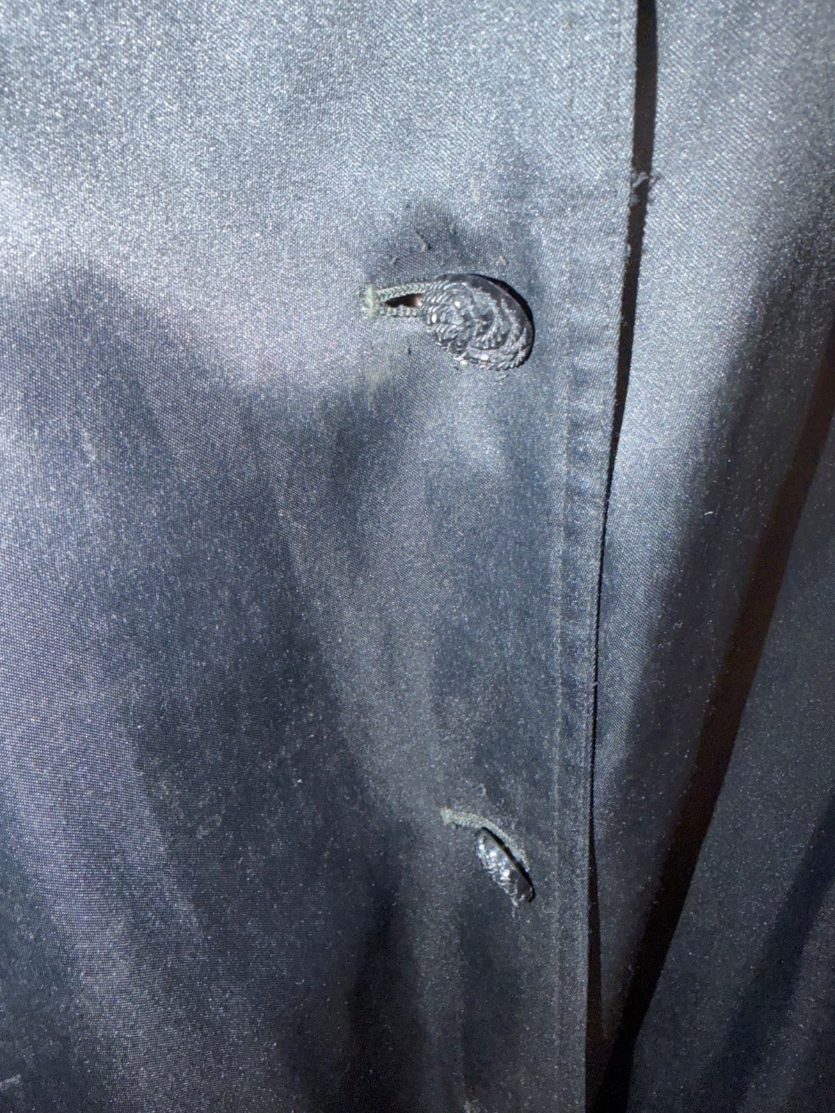 Count Romi LTD. Evening Coat Vintage Size 2 Black Satin Button Front Long Sleeve