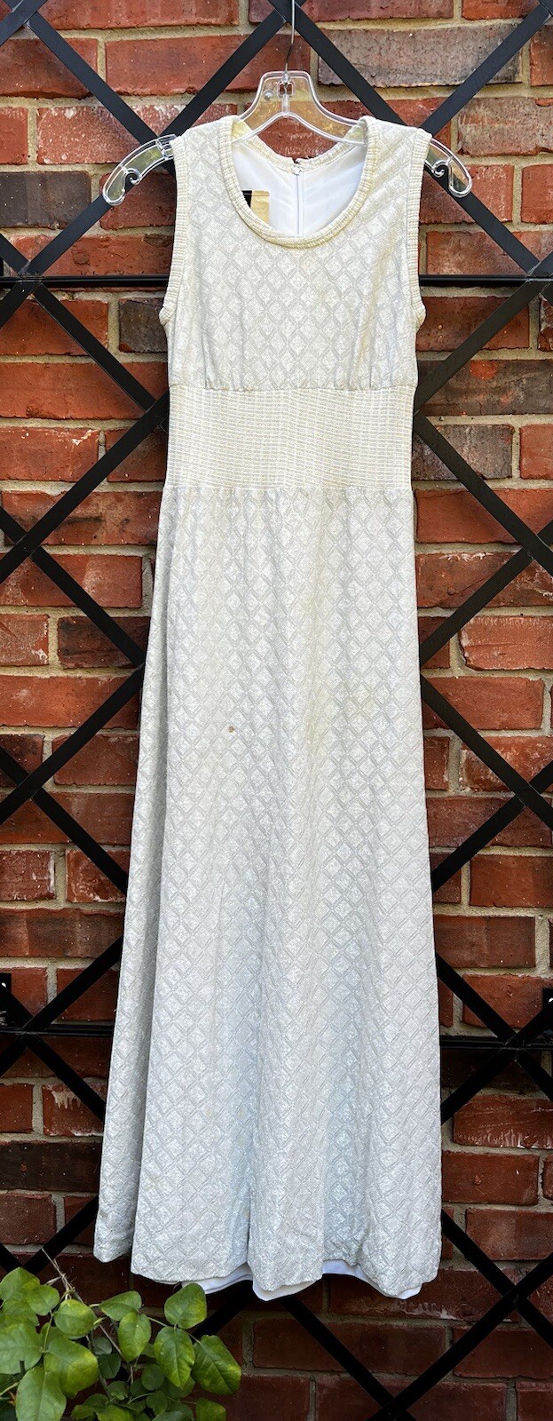 Vintage 1960s Metallic Maxi Dress XS