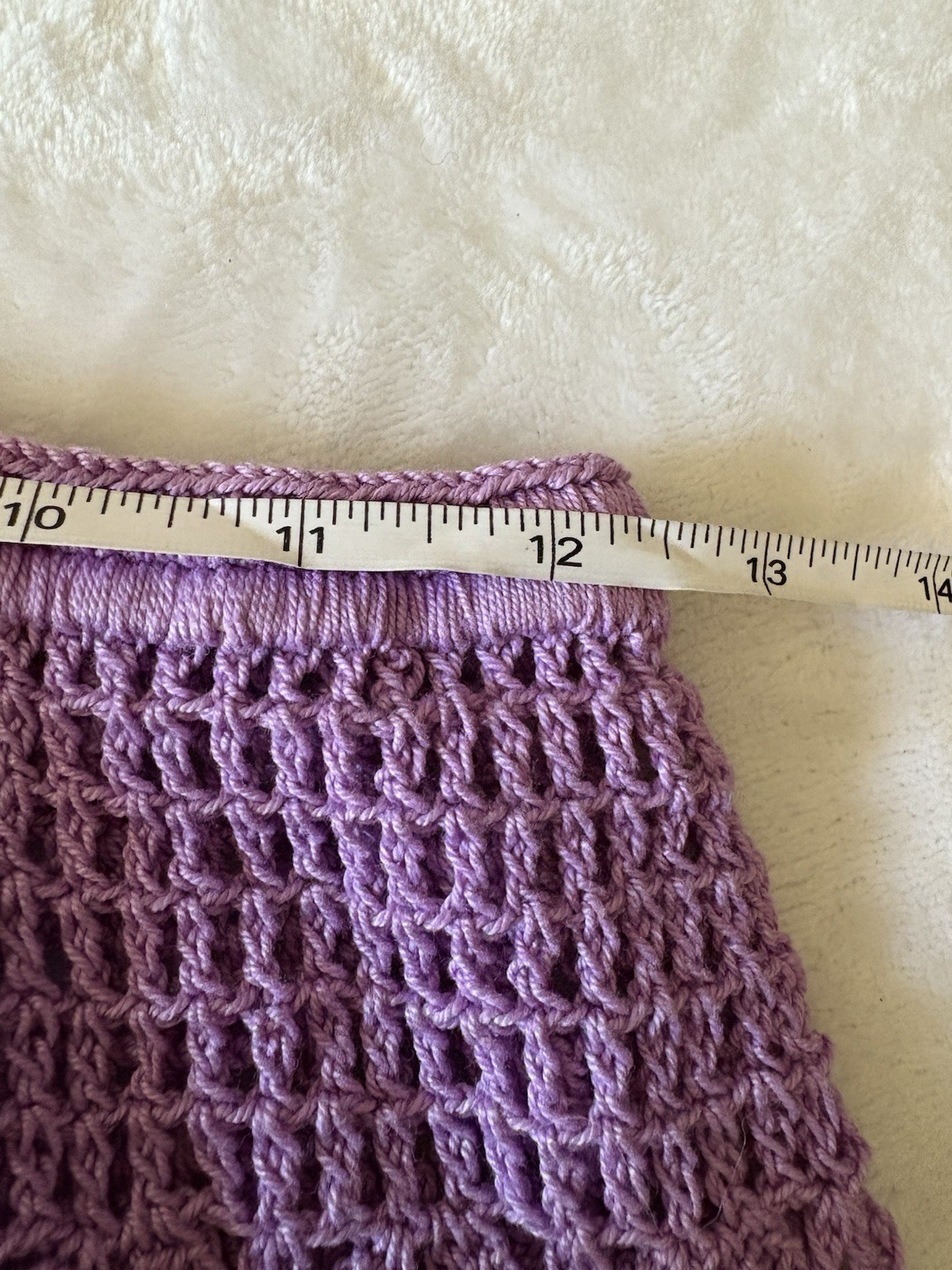 VTG Lavender Crochet Knee Length Skirt Women’s Sz S/M WAIST 24-32” Boho Hippy