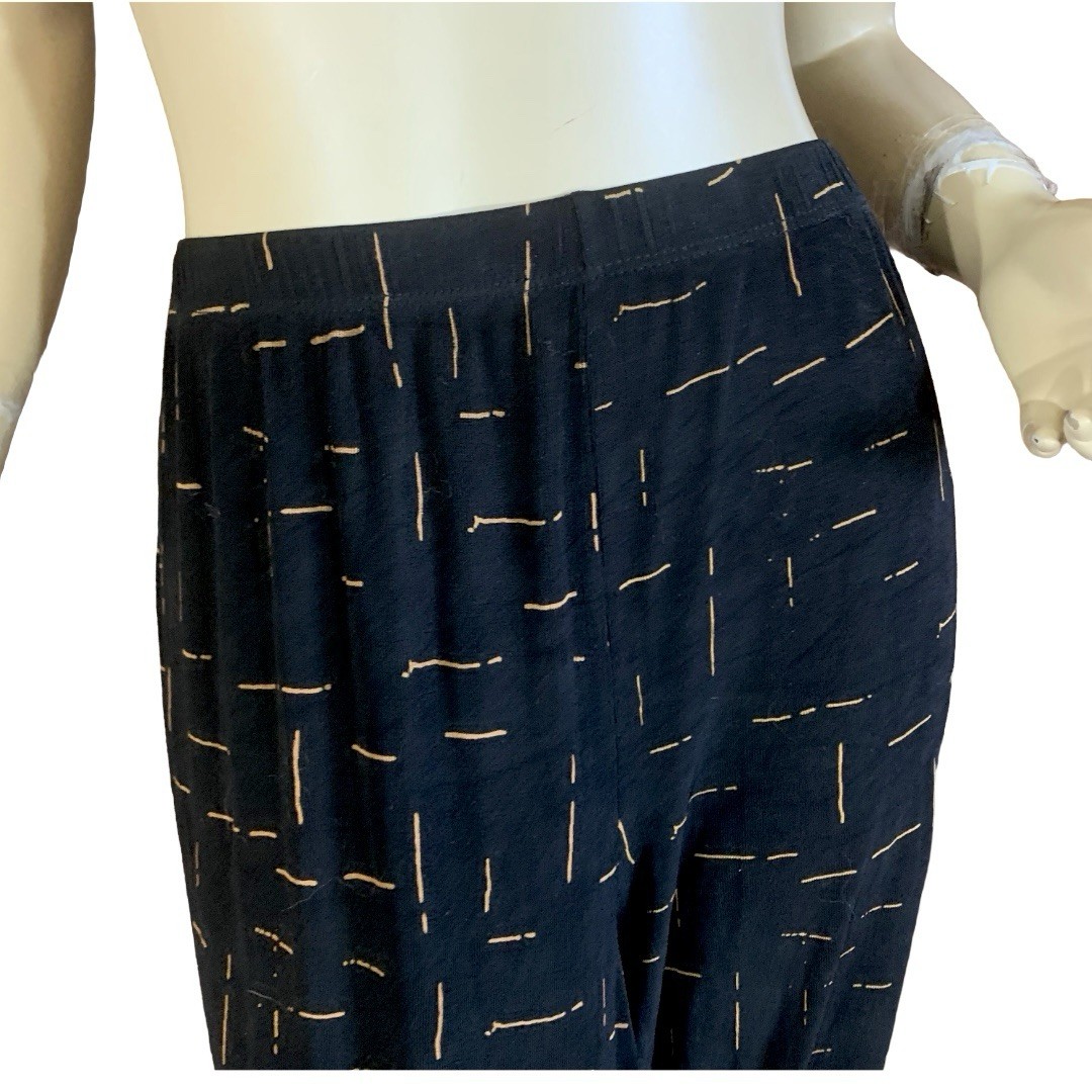 VINTAGE CLASSIC ELEMENTS BLACK & TAN SPECKLED WIDE LEG STRETCHY PANTS SIZE 1X
