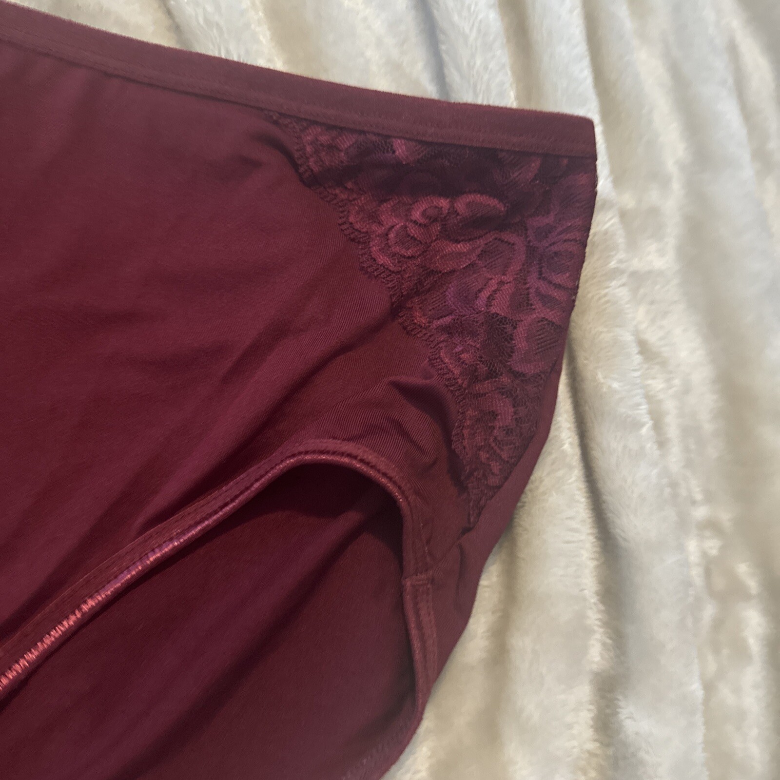 Vintage KATHY IRELAND polyester, spandex, lace trim, High Cut Bikini Panties 2X