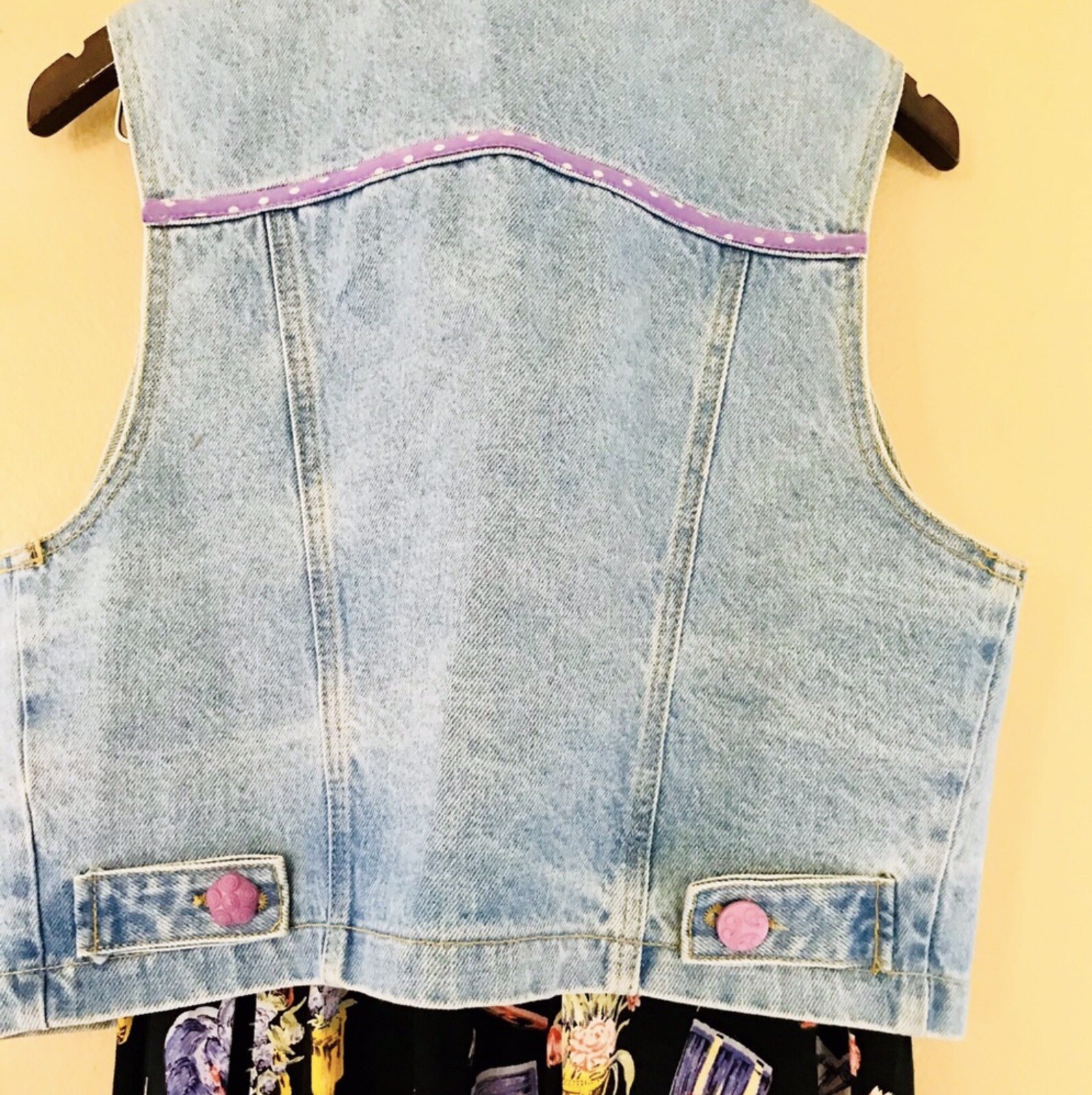 Vintage Y2K Romeo Romeo Embellished Denim Vest Matching Maxi Skirt Garden Theme