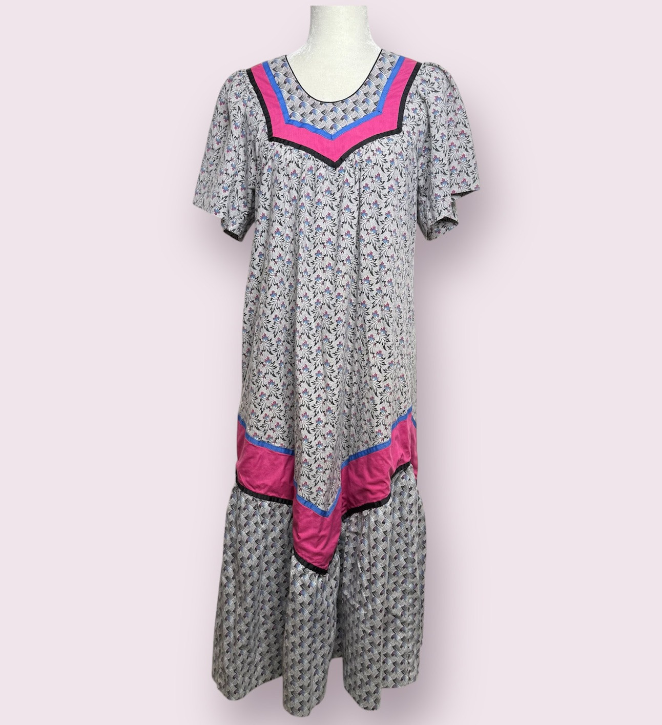 Vintage 80s Carol Bennett Hawaii Liberty House MuuMuu Long House Dress No Size