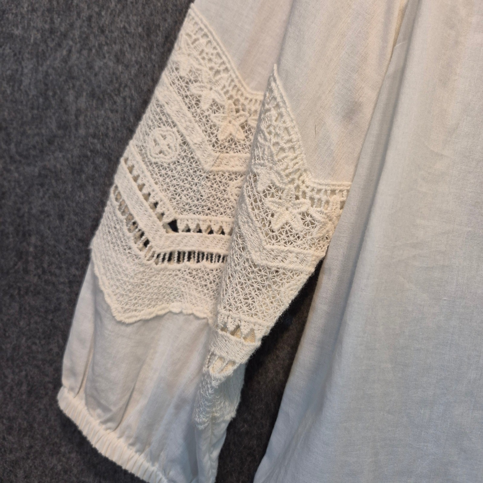 Vintage Toffee Apple Cotton and Lace Tunic Lrg Cottage Whimsigoth Romantic