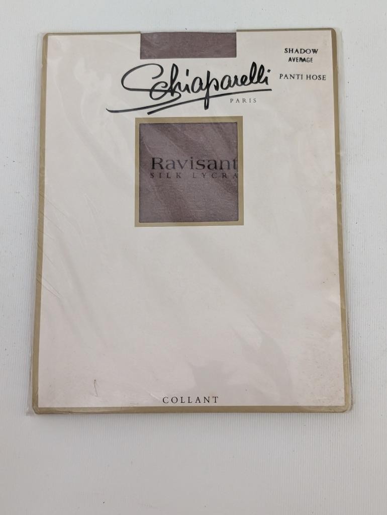 Vintage Schiaparelli Ravisant Silk Lycra Pantyhose Shadow Australia
