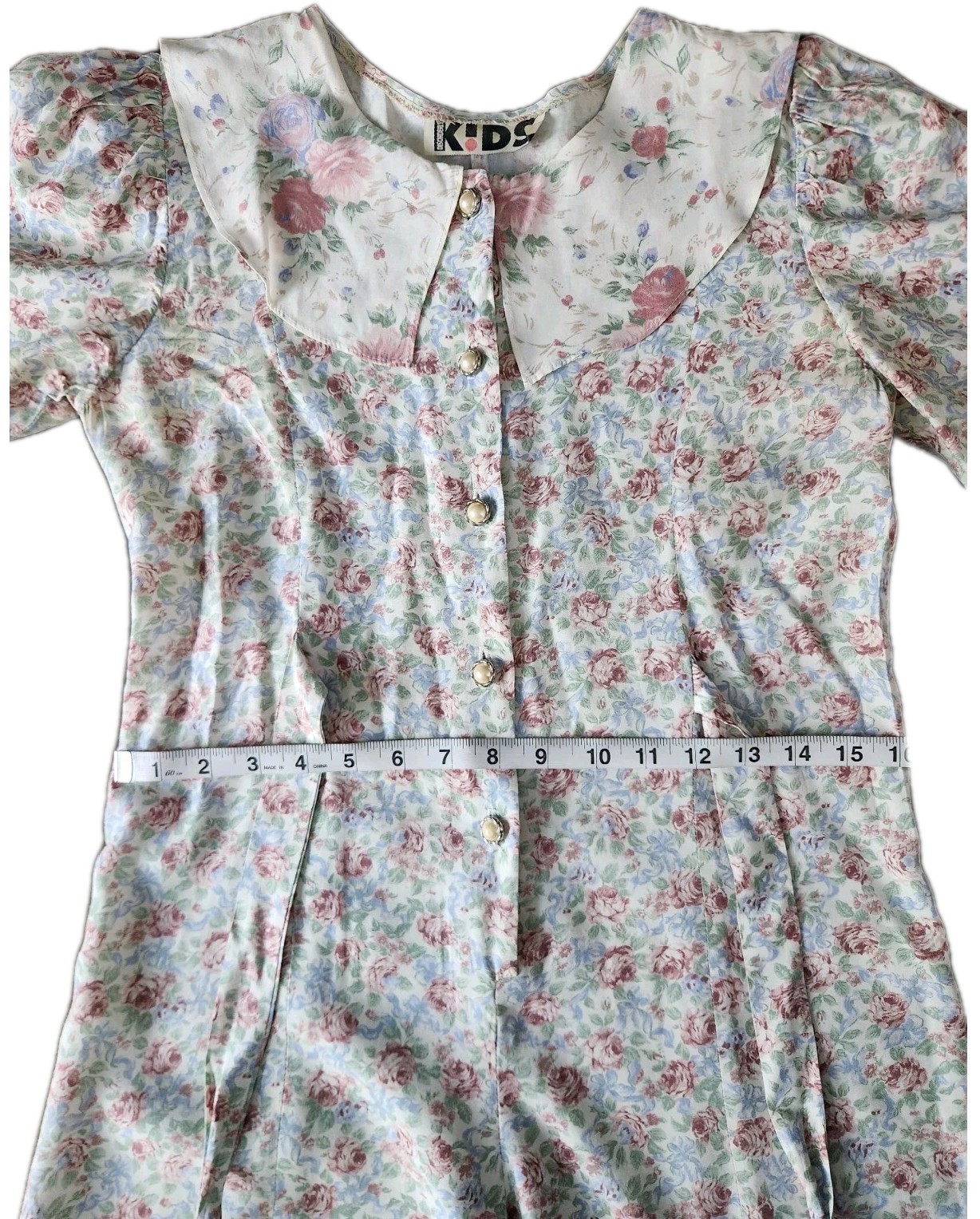 Disorderly Kids Vintage 80s Floral Cropped Collared Jumpsuit Cottagecore XS/S