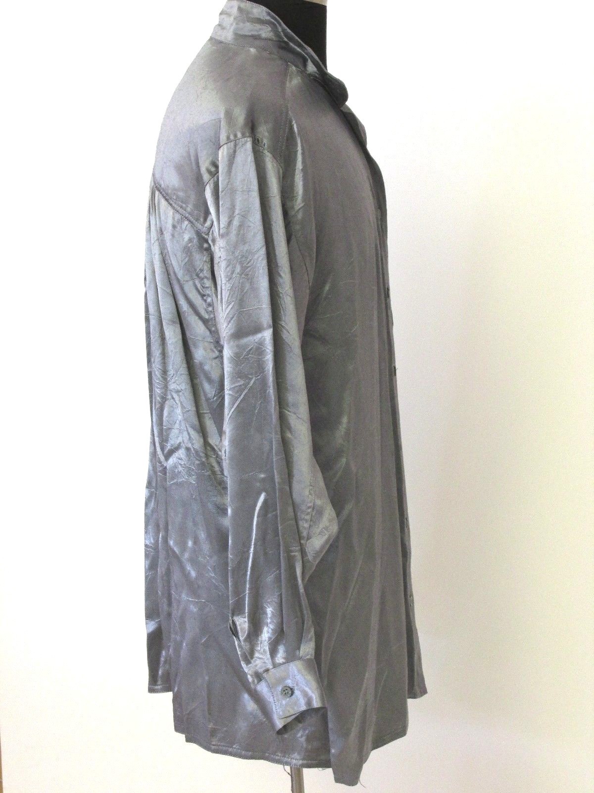 Vintage Women`s Silver Metallic Blouse by Danny Noble Plus Large XT Large Shirt
