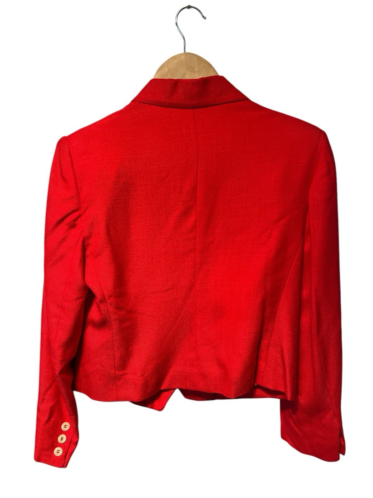 Vintage John Meyer Red Double Breasted Crop Blazer Size 12 USA Made
