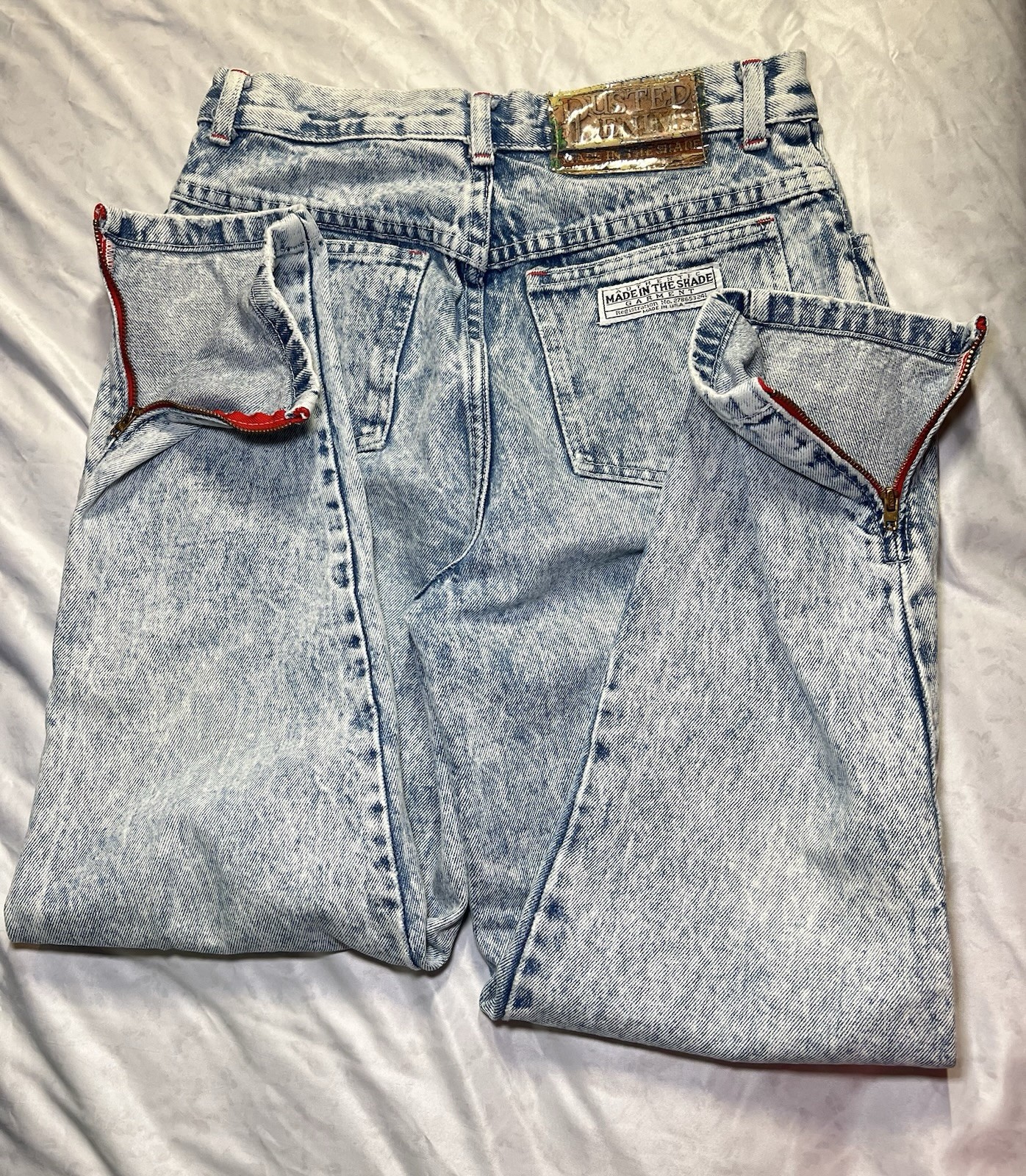 Vintage80s Made in the Shade Acid Wash Jeans High Waisted Ankle Zip Mom Denim S9