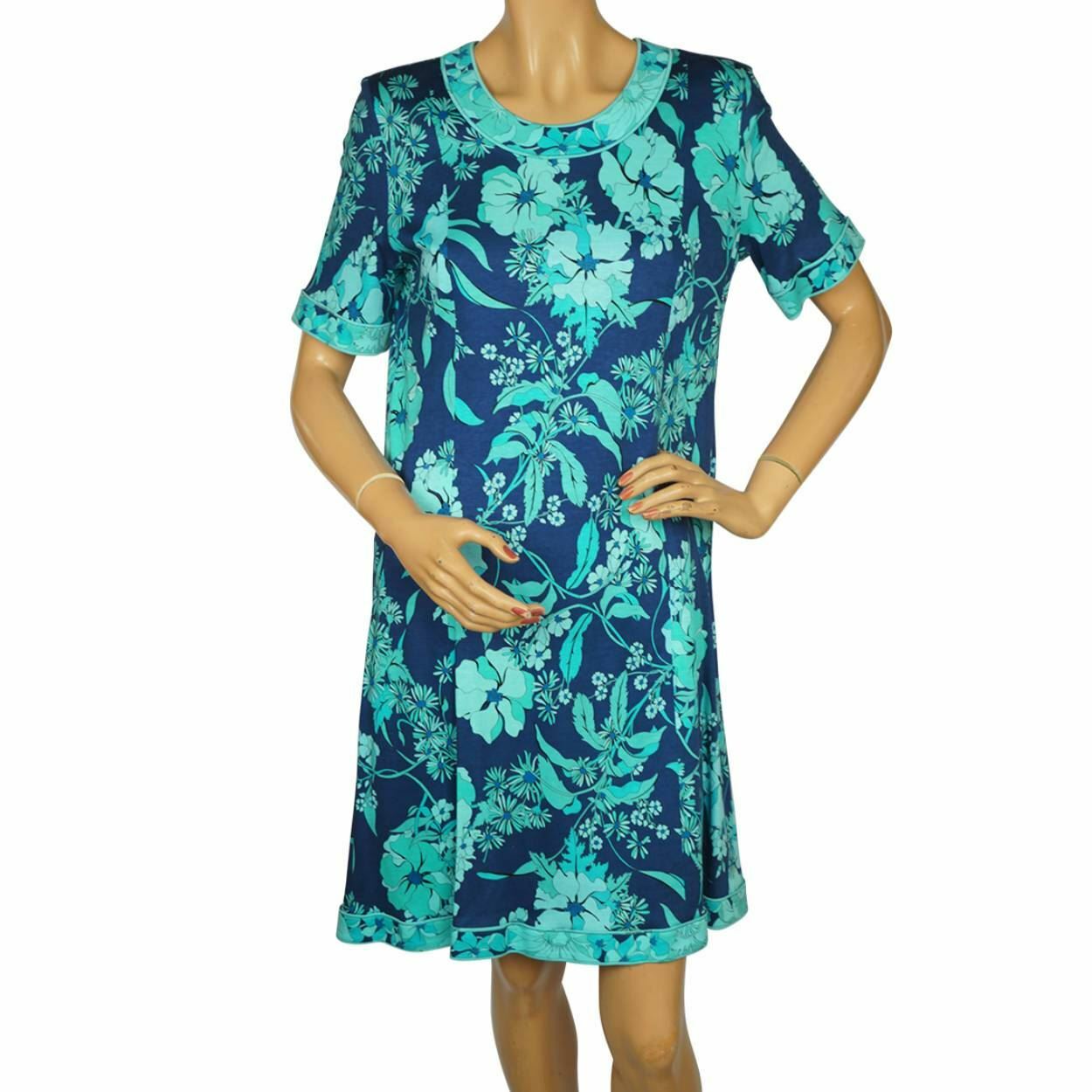 Vintage 1980s Averardo Bessi Dress Floral Print Cotton Made in Italy Size 4