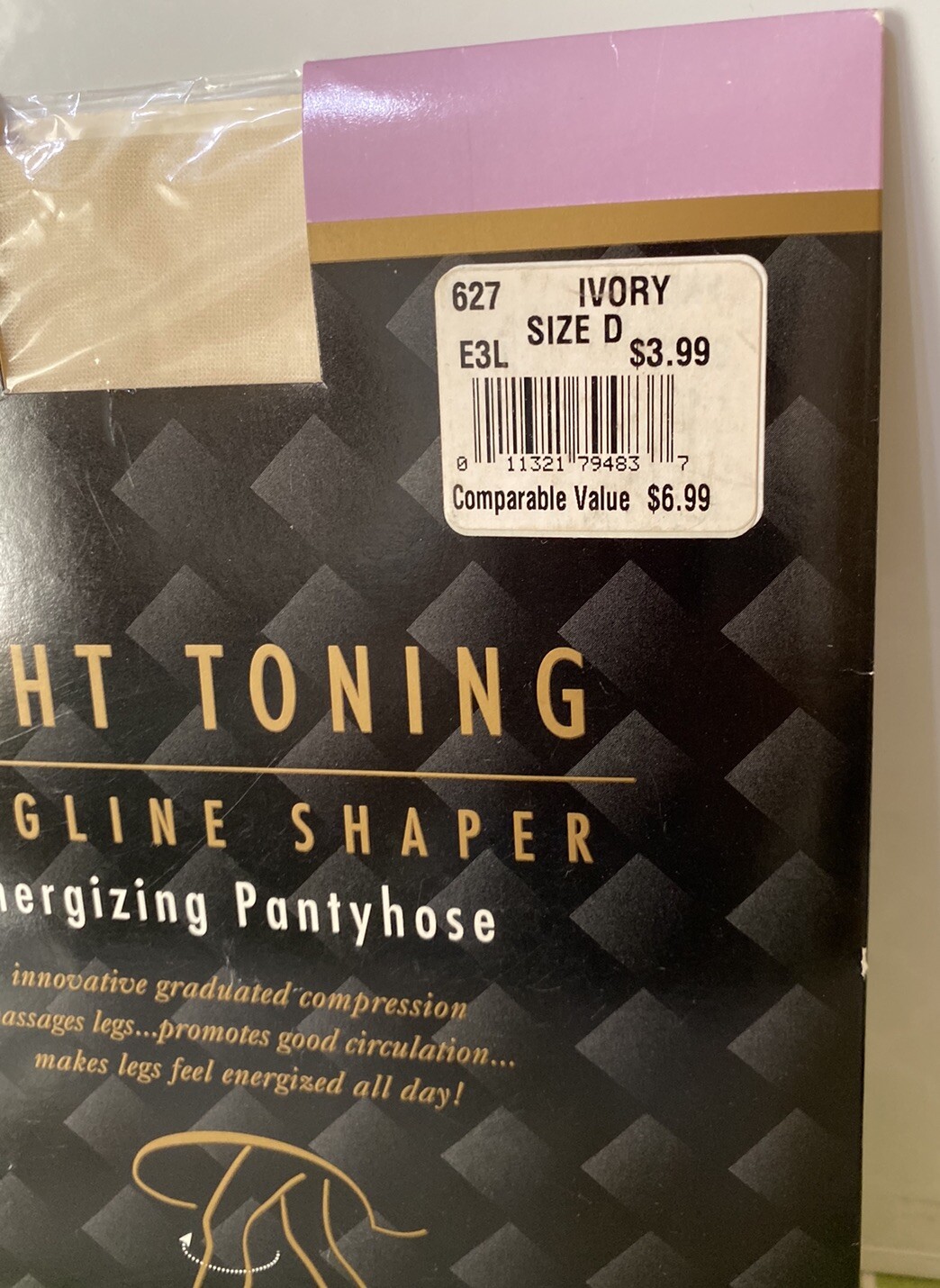 Vintage Whirl Light Toning Longline Body Shaper Pantyhose Size D Ivory