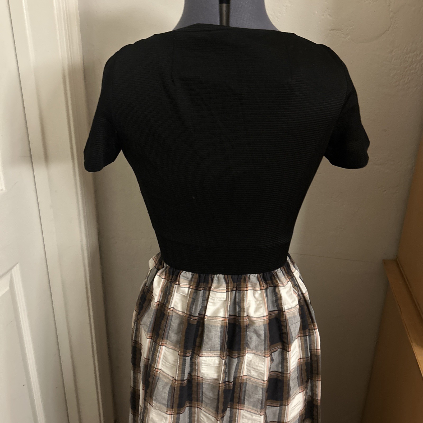 VTG Nancy Greer NY 1950’s Plaid Maxi Day Dress Made USA