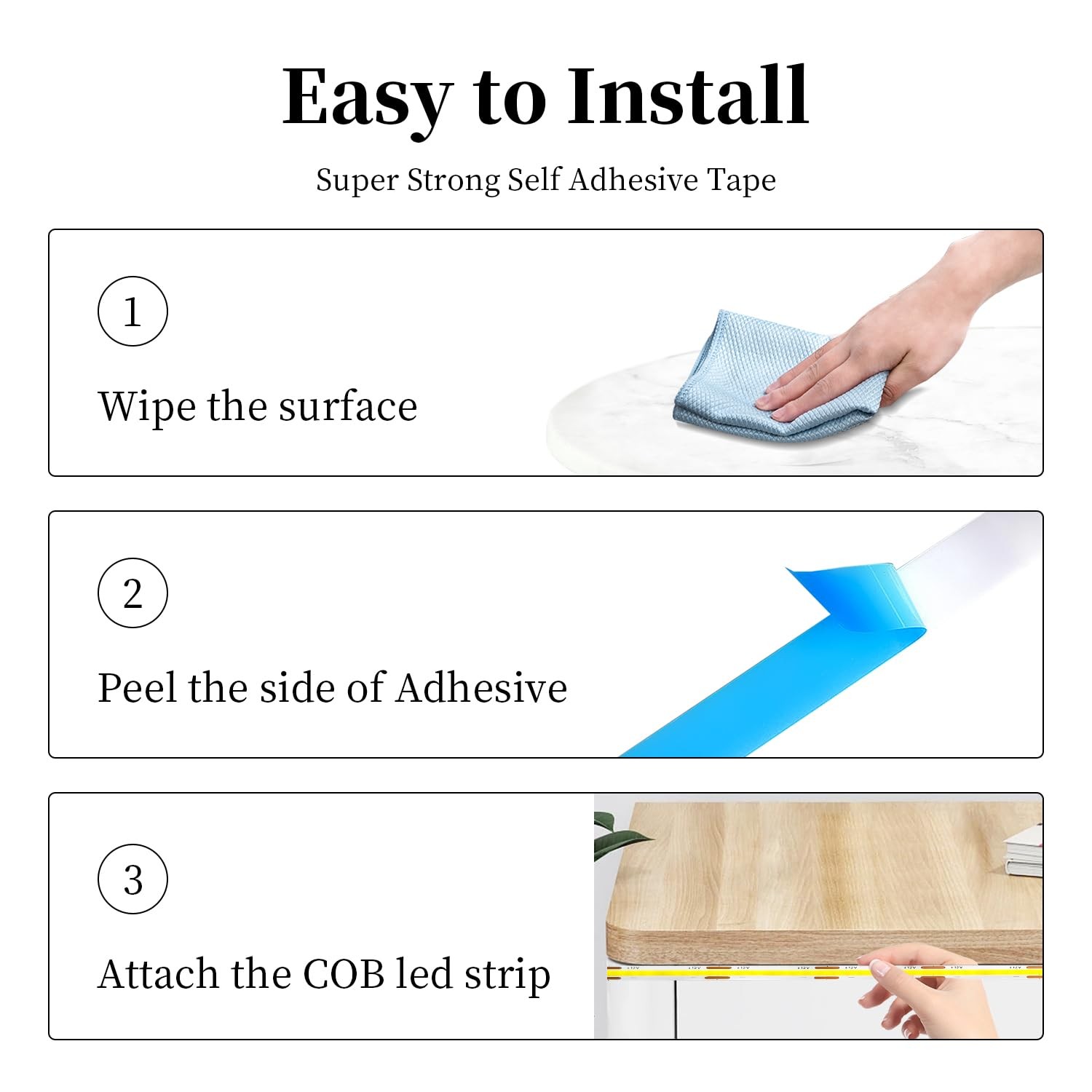 iNextStation 10M Blue COB LED Strip 24V CRI 93+ Flexible Tape for Bedroom