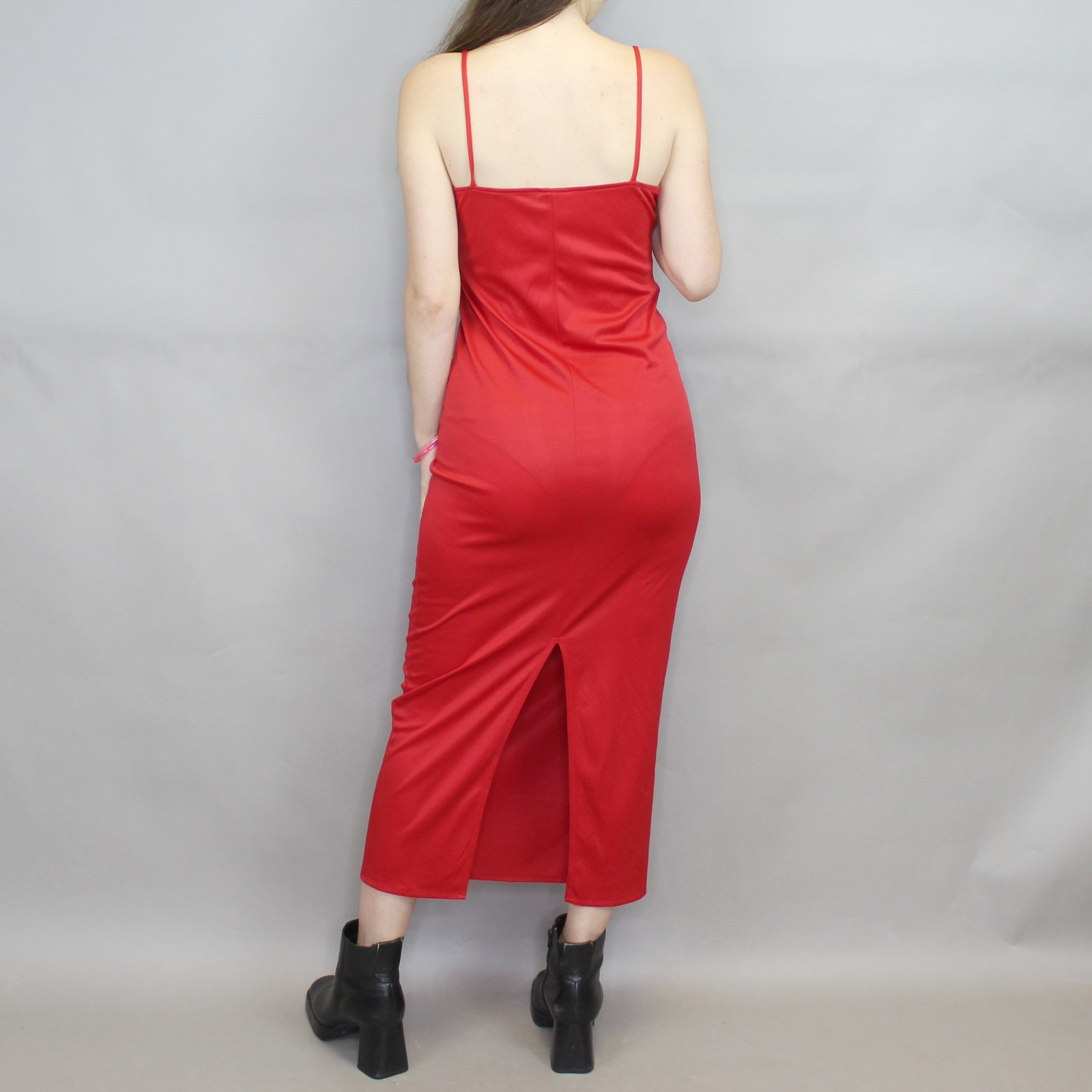 Vintage 80s Red Slip Maxi Dress