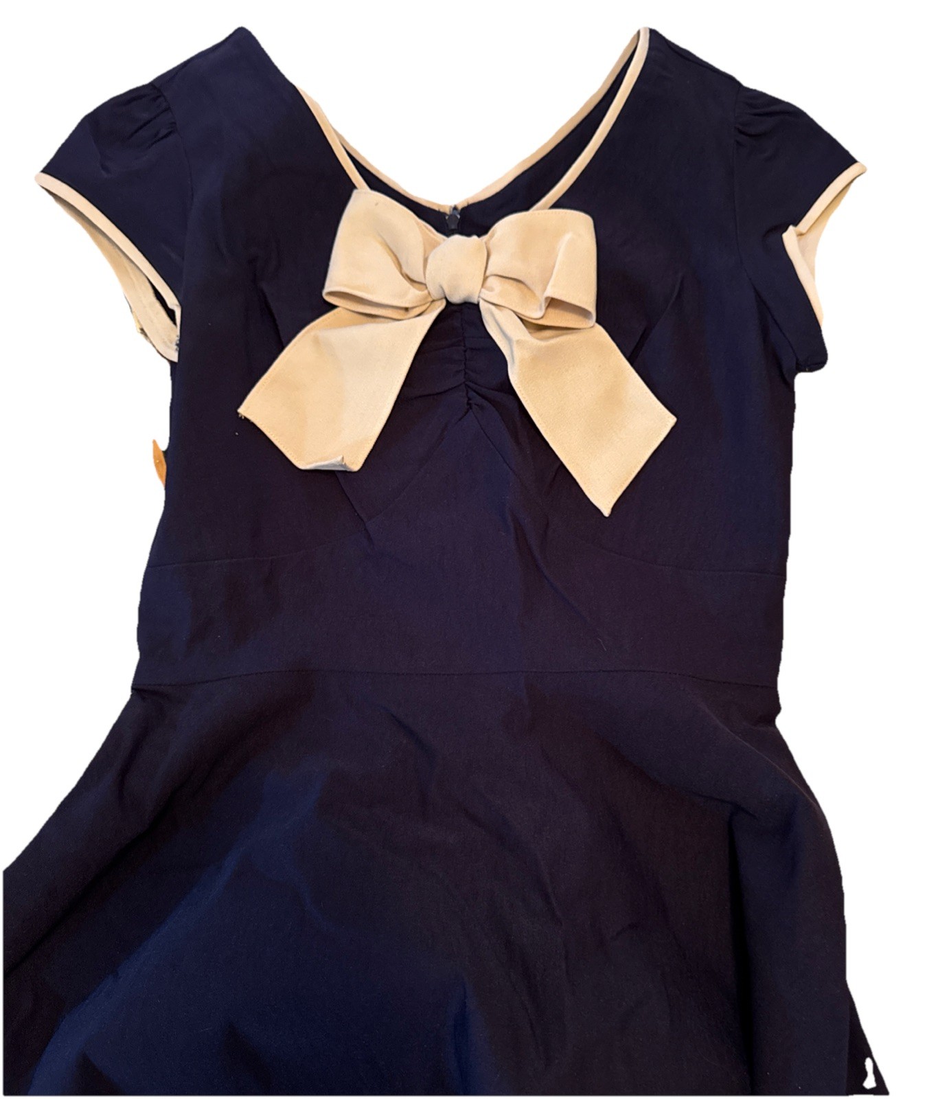 Swing Dress BELINDA Blue Full Skirt L Celebrity Brand Vintage Retro NWT $170
