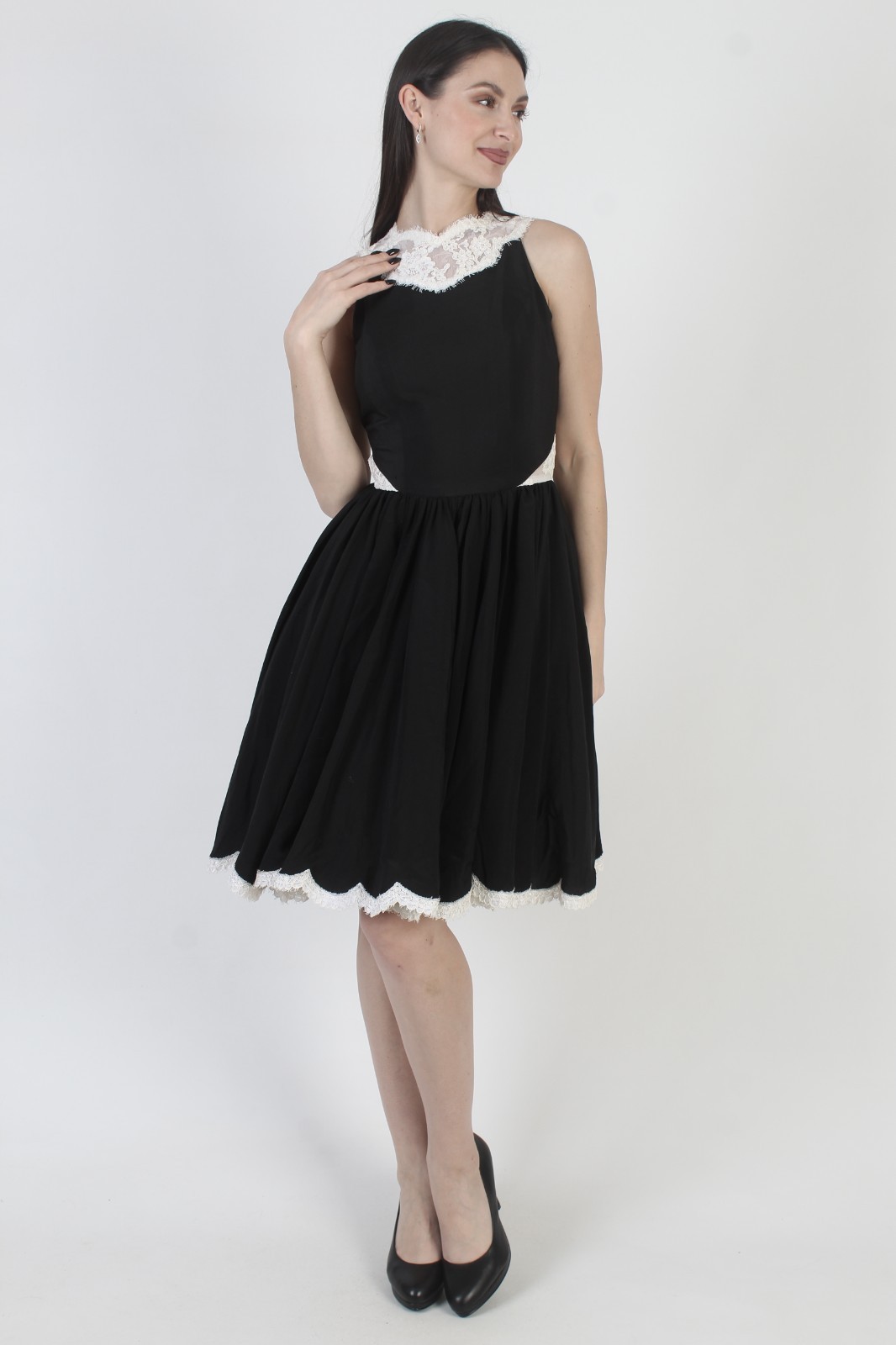 Vtg Geoffrey Beene Tuxedo Dress Neiman Marcus Black Silk Evening Designer Gown
