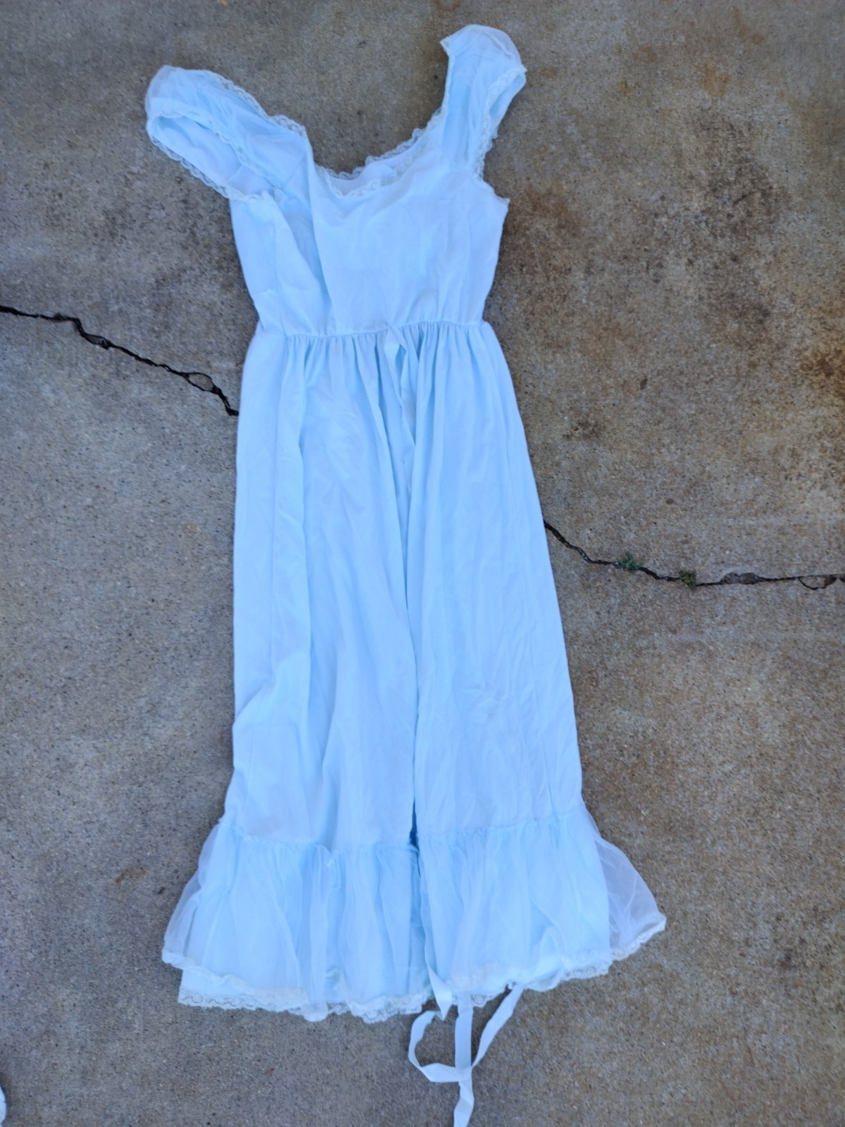Vintage Laros Nightgown Robe Set Light Blue Small 34