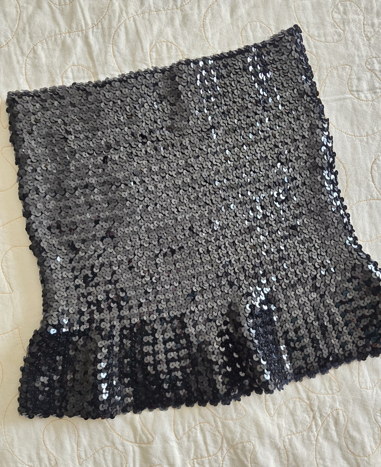 Vintage Avon Fashions Black Sequins Tube Top Womens Small Rave Cocktail 80s 90s