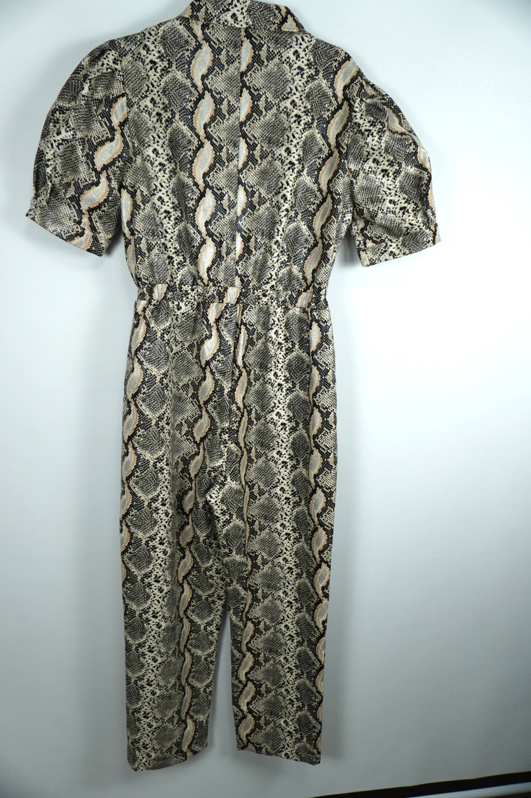 Retro 70s Style Jumpsuit Large Boho Chic Short Sleeve Disco