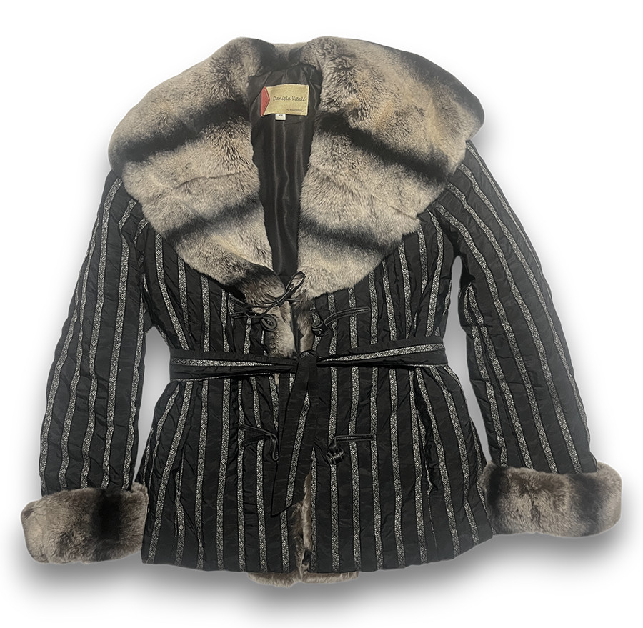 Rare, Vtg Daniela Vitali Raccoon Fur Jacket, Hooded,  Sz (US 10-12), Only $29!