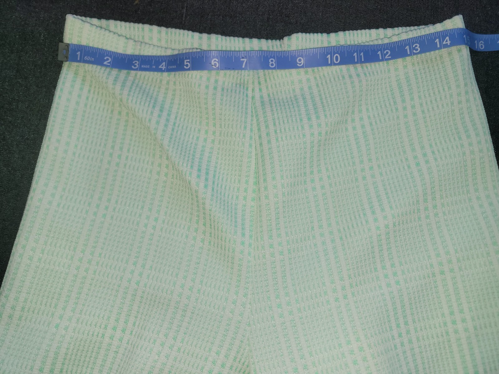 Vintage 60s 70s Straight Leg Slacks Pants Disco Wide Green White Plaid XS/S