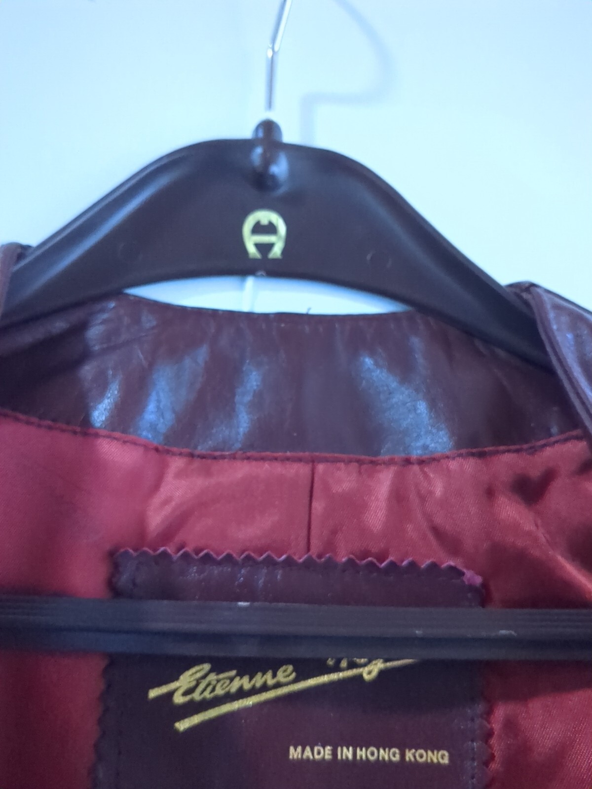 ETIENNE AIGNER Vintage 70’a Leather Vest Size 14 Oxblood Red With Hanger- READ