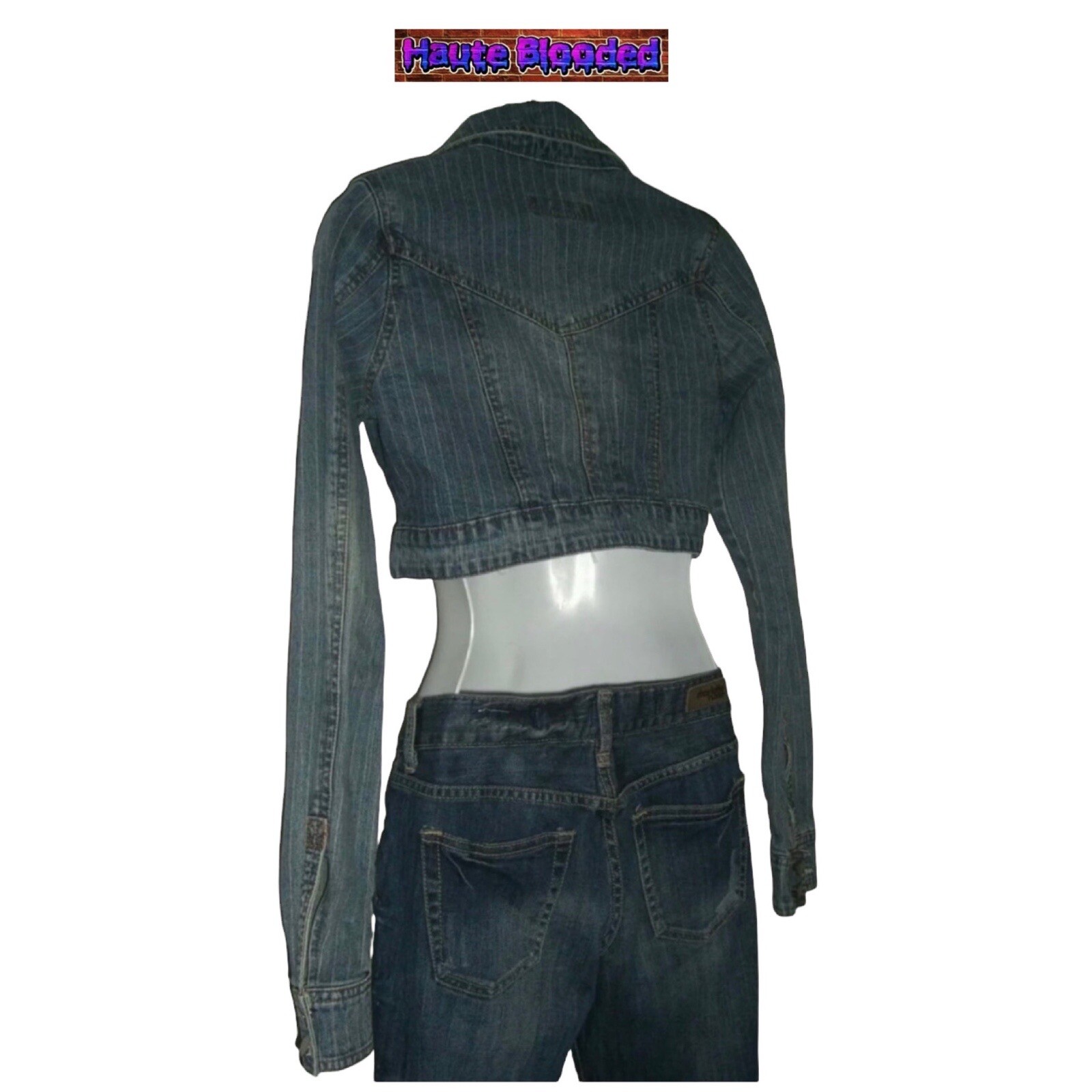 Vintage 90’s y2k JouJou Cropped Denim Jacket Jean egirl Indie Sleaze Streetwear