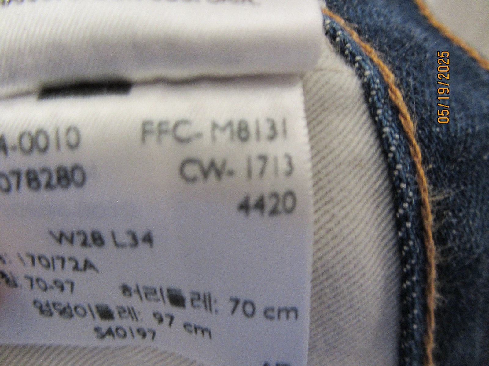 LVC Levi’s 684 Bell Bottom Orange Tab Flare (2013), USA Made, 29×34, EUC, $299