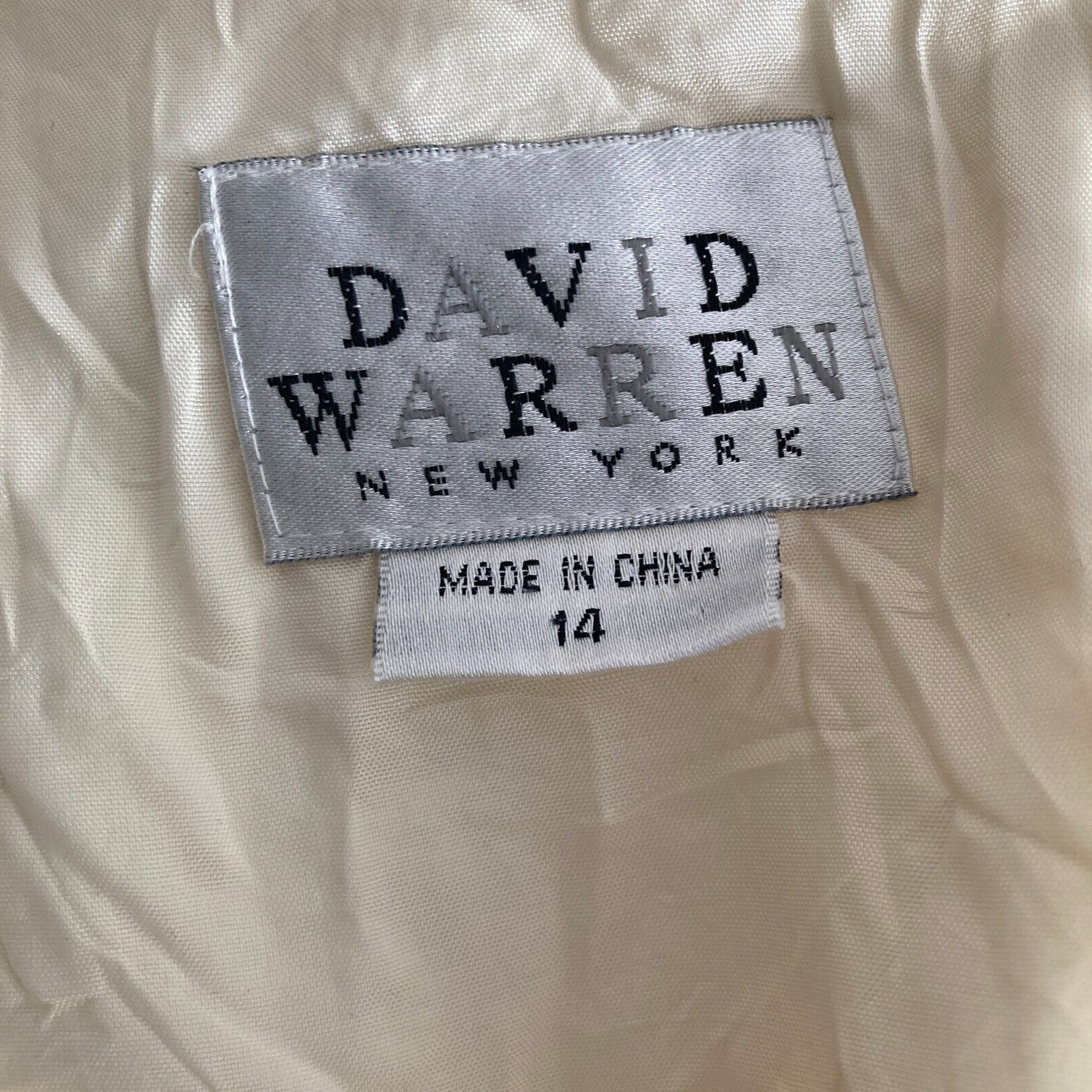 Vintage David Warren NY Blouse Womens 14 Lace Beaded Hem