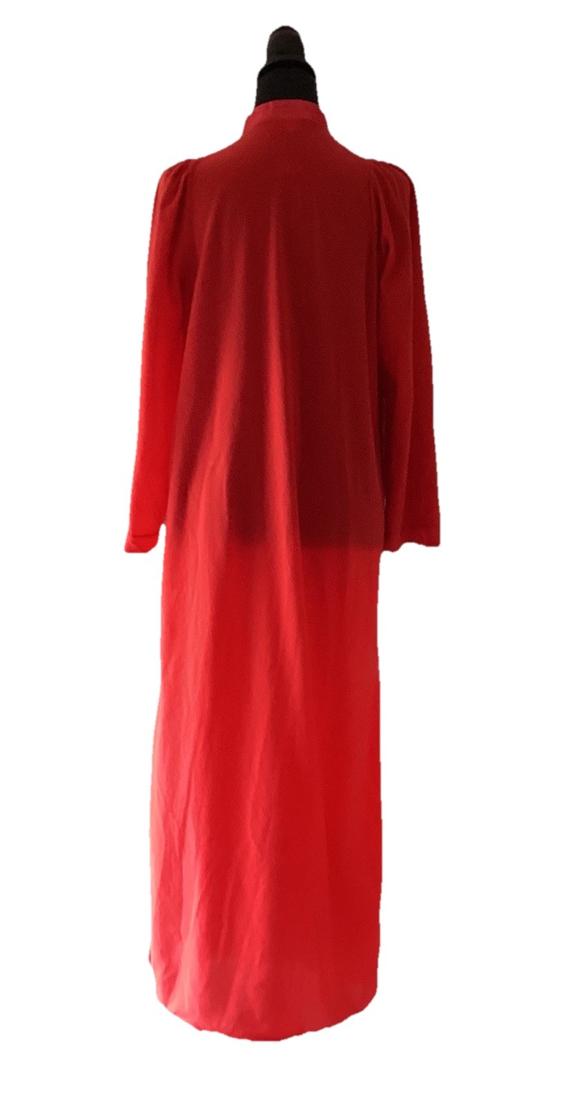 Time Star VTG 90s Women Med Long Sleeve Lace Quilted Red Maxi Night Gown Granny