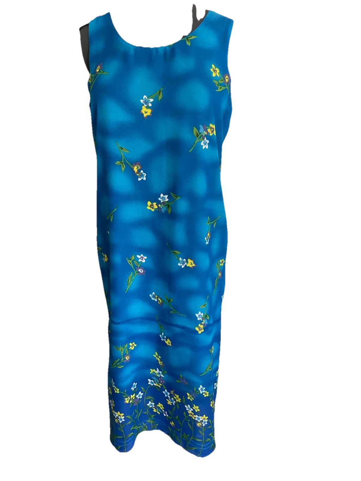 Vintage Impressions of California Reversible Floral Dress Red Blue Women’s M