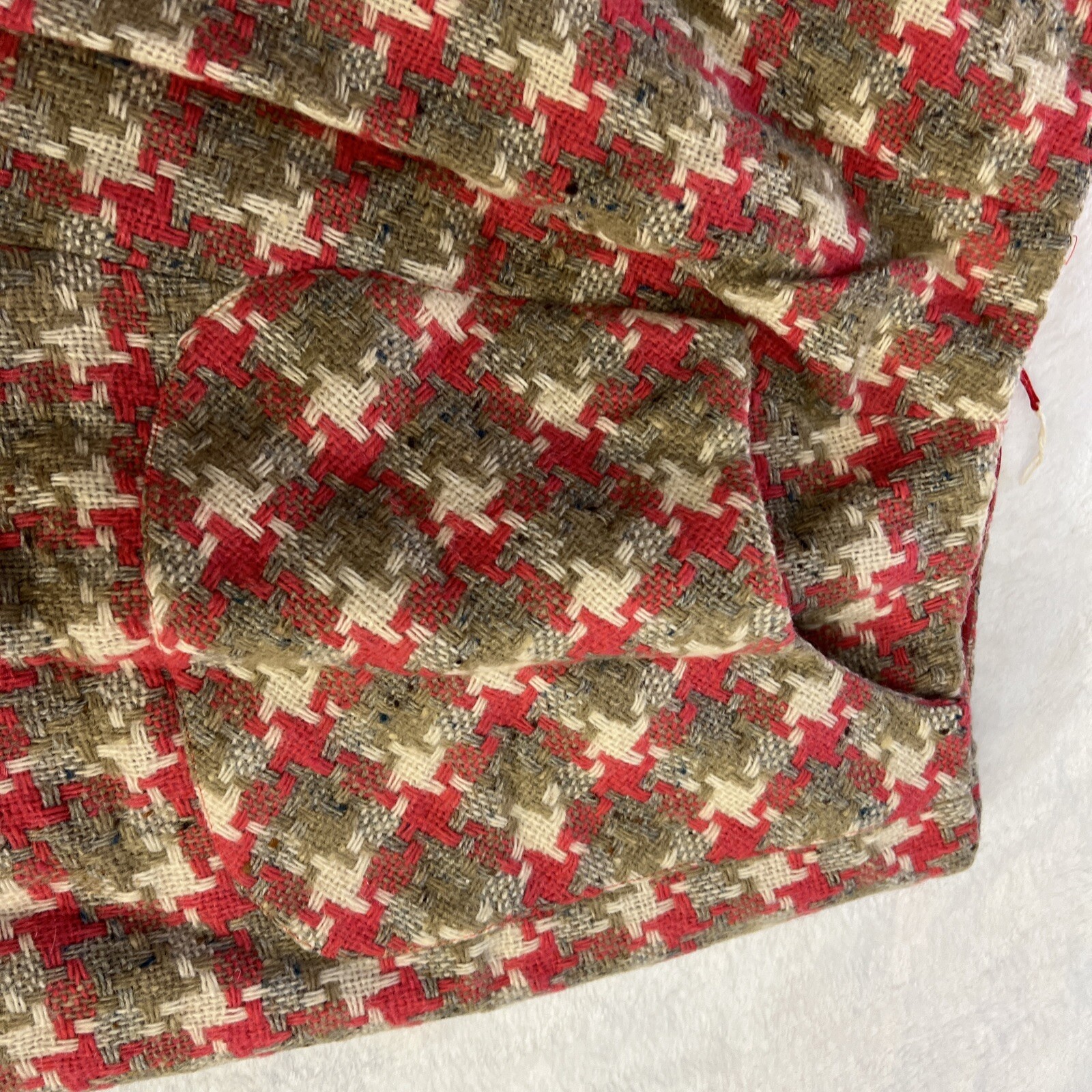 VTG McMullen MCM Skirt Tag Size 10 Multi Colored Weaved Fabric Buttons Pocket