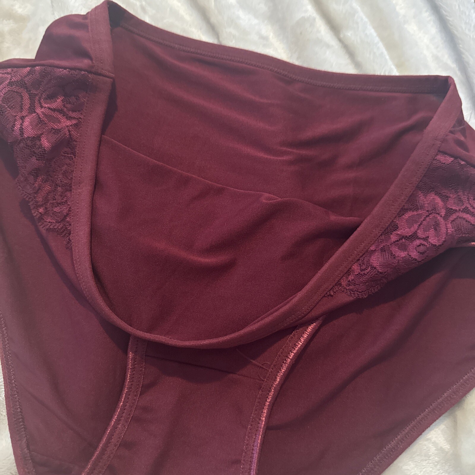 Vintage KATHY IRELAND polyester, spandex, lace trim, High Cut Bikini Panties 2X
