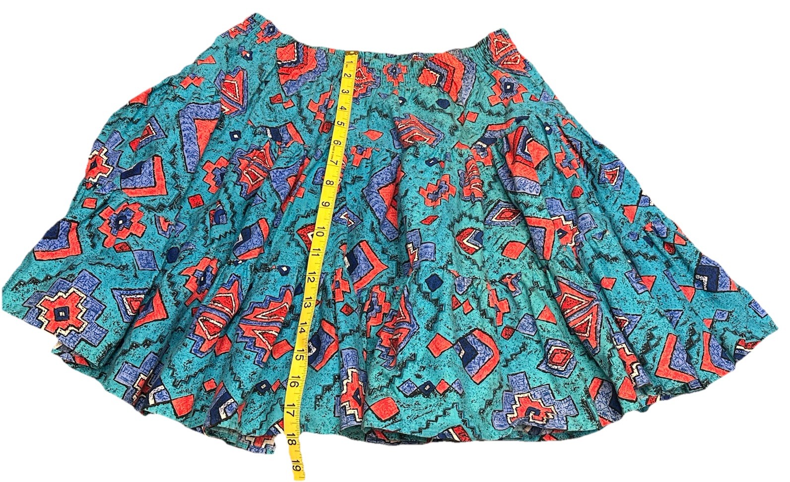 True Vintage America America Southwest Aztec Print Skirt Sz Large Bright Poofy