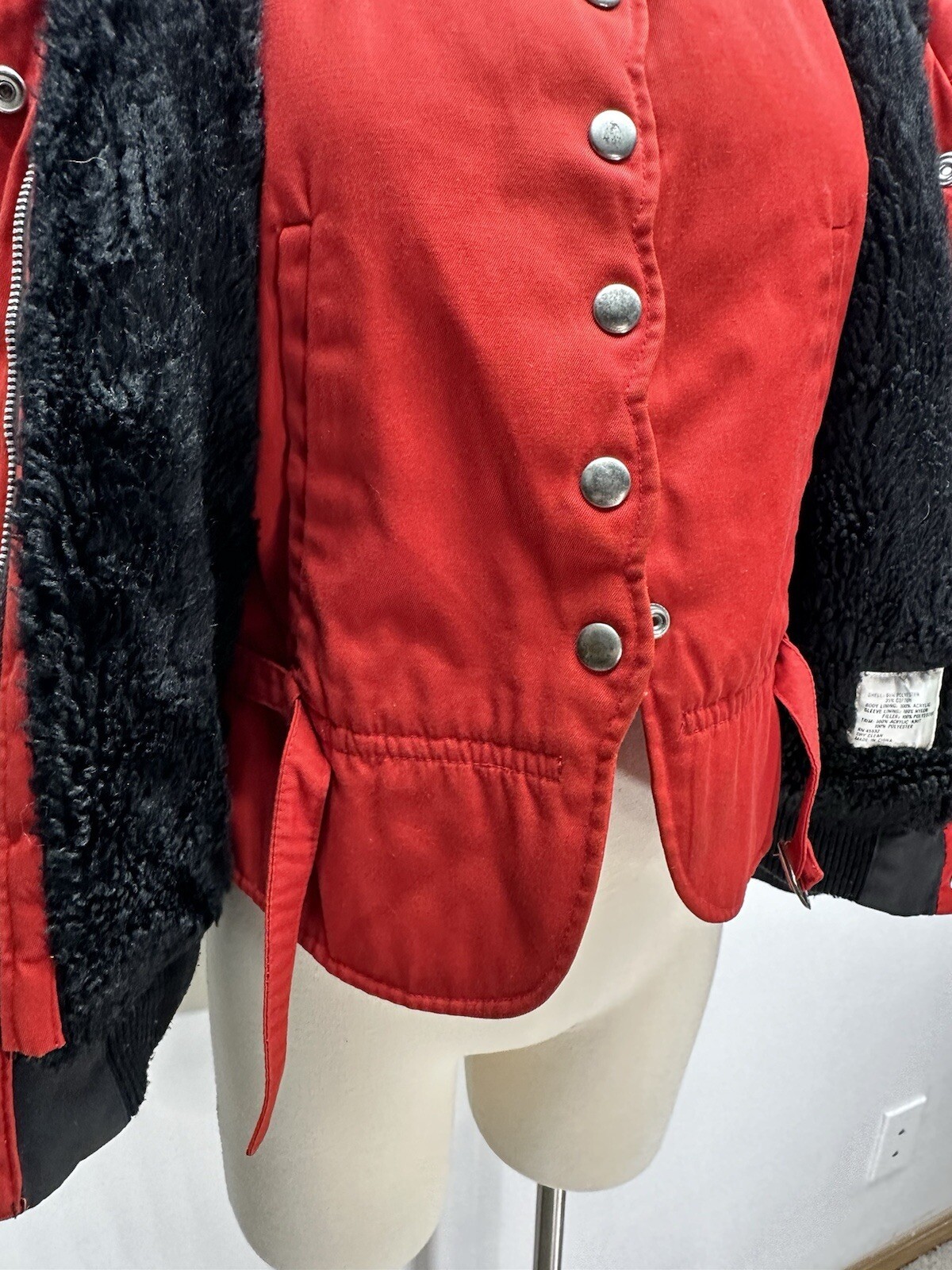 Rockabilly Jacket Bomber Mod Maid Red Black 1980’s Rock Pop Kpop Women’s Small