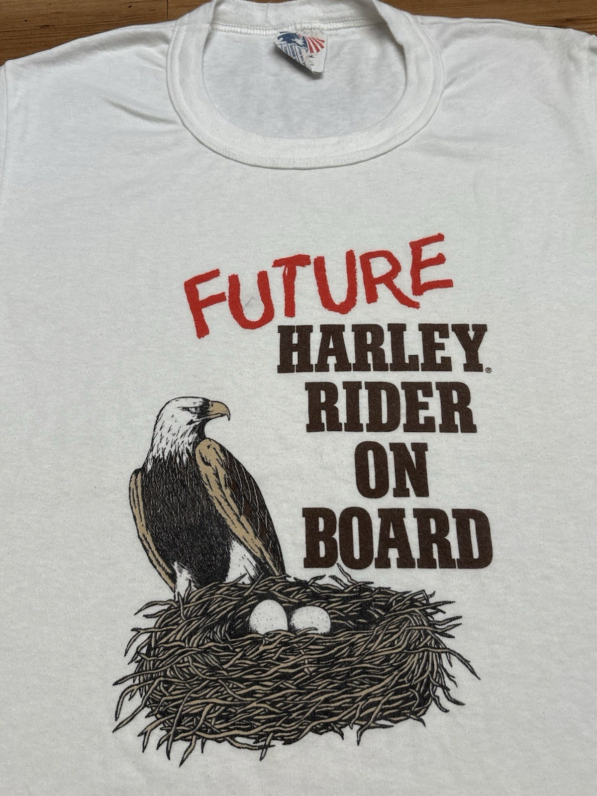 Vintage Harley Davidson Future Rider On Board Trapeze A-Line Shirt Dress USA