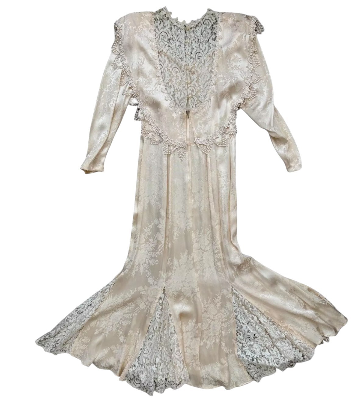 VTG Jessica McClintock Ivory Lace Wedding Dress Sz 4 / 6 Whimsigoth 80’s *READ
