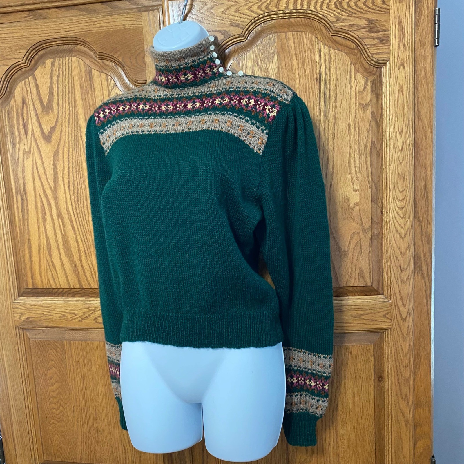 Ralph Lauren 80s VTG Hand Knit Great Britain 100% Wool Fair Isle Sweater M RARE