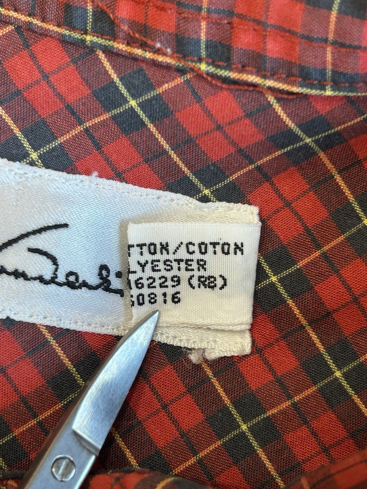 VTG 70s GLORIA VANDERBILT Plaid Ruffle Trim Prairie Victorian Button Top Sz 40